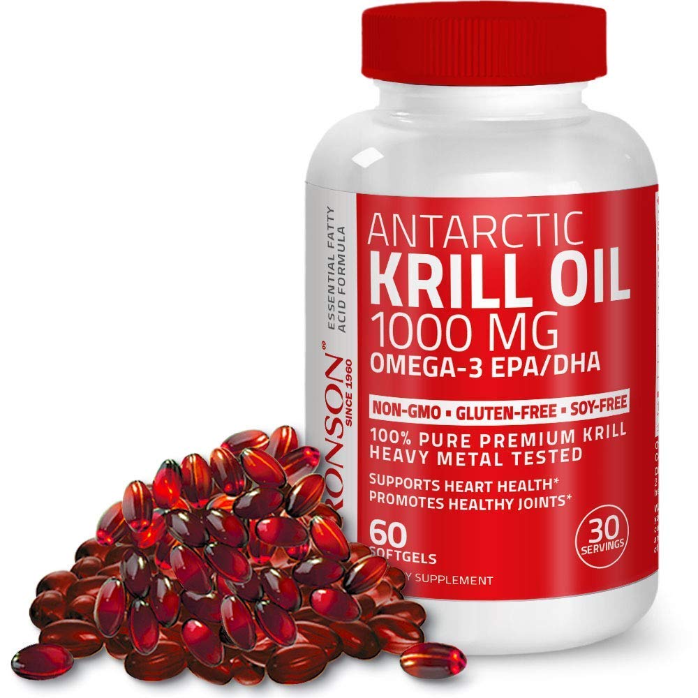 Bronson Antarctic Krill Oil 1000 mg Softgel, 2-Count