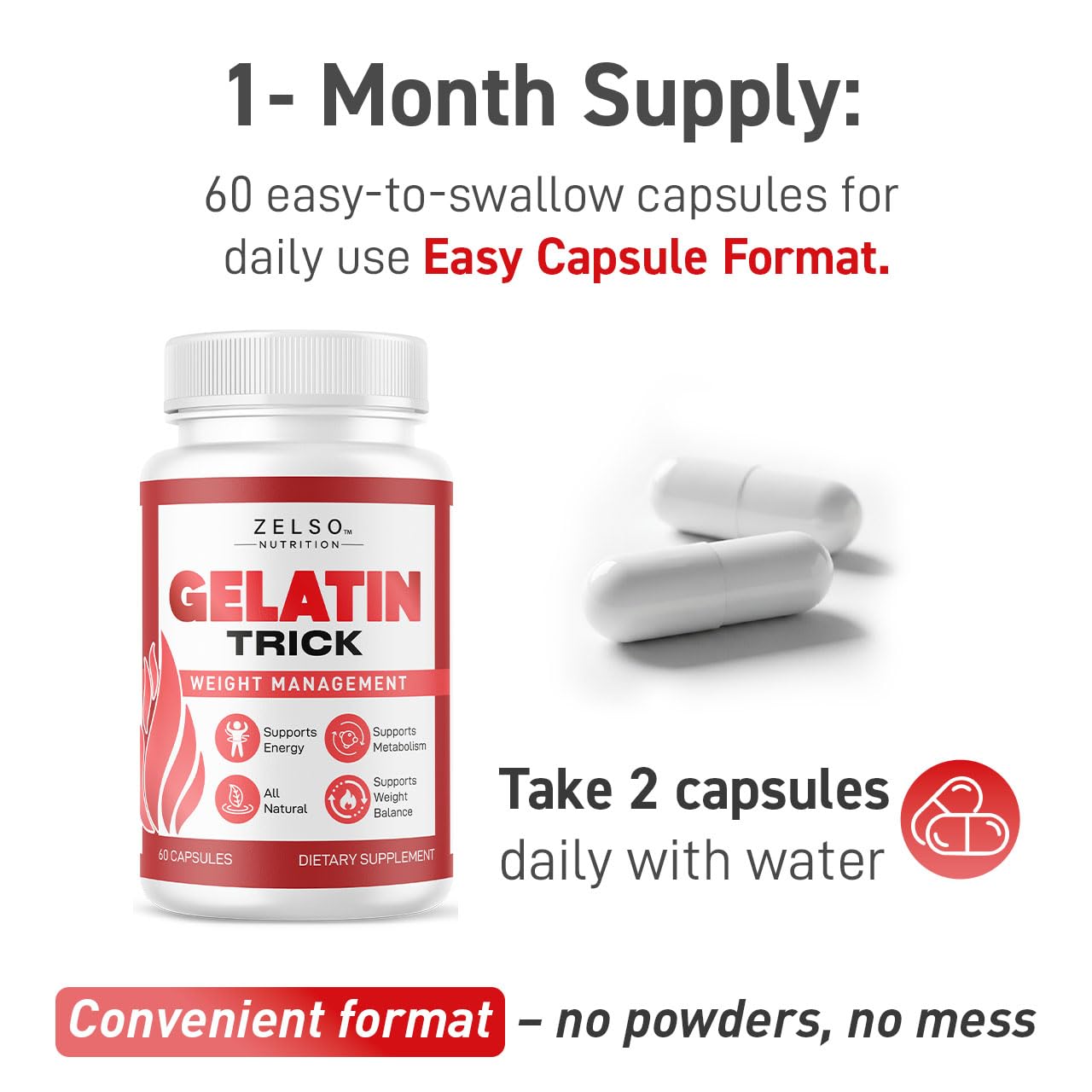 ZELSO Gelatin Trick Capsules 120