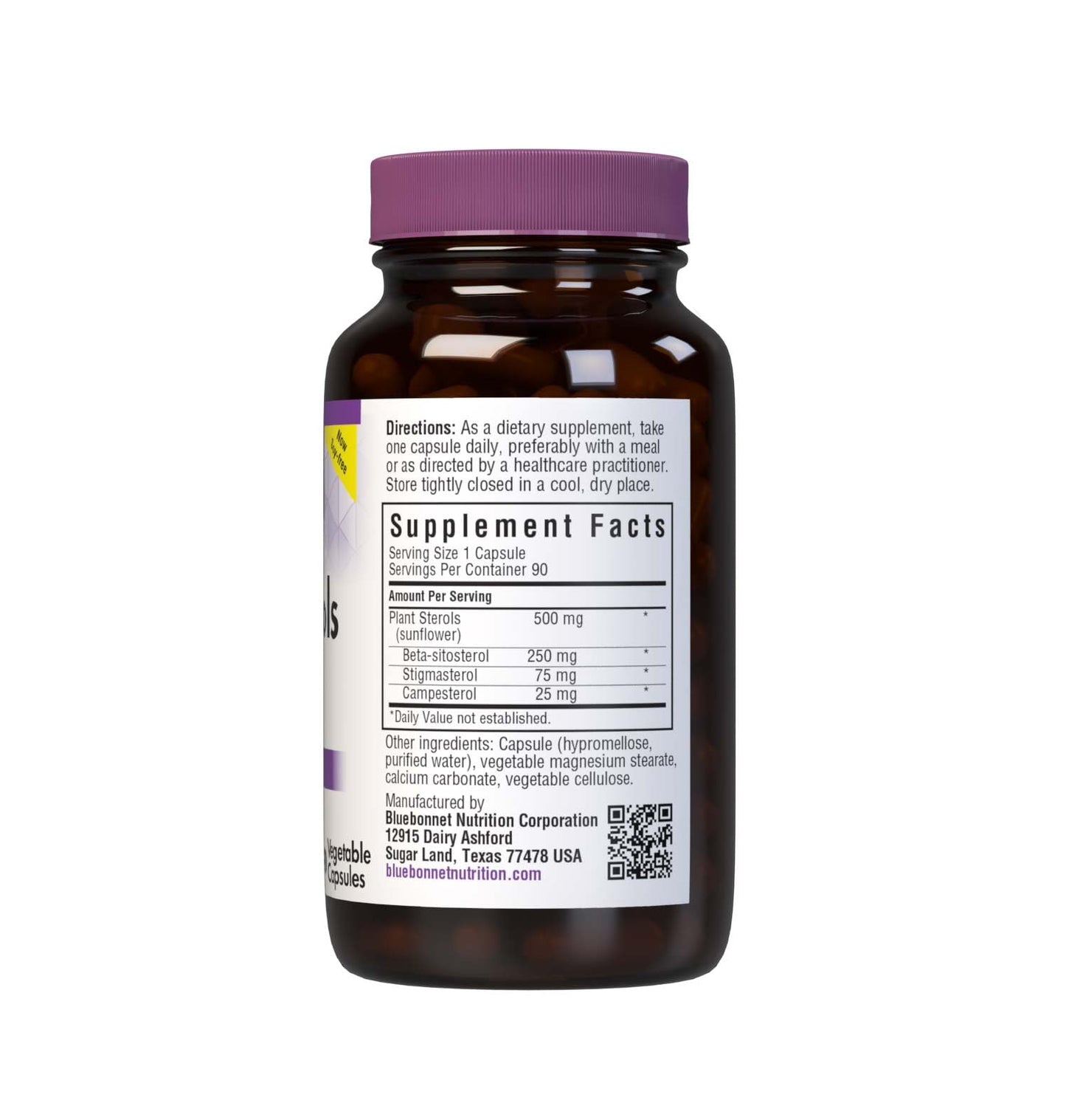 BlueBonnet Plant Sterols 500mg Beta-Sitosterol Capsule 90 Count