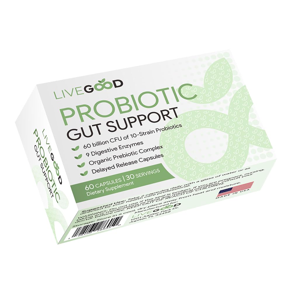LIVEGOOD Probiotic Gut Support Capsule 60 Count