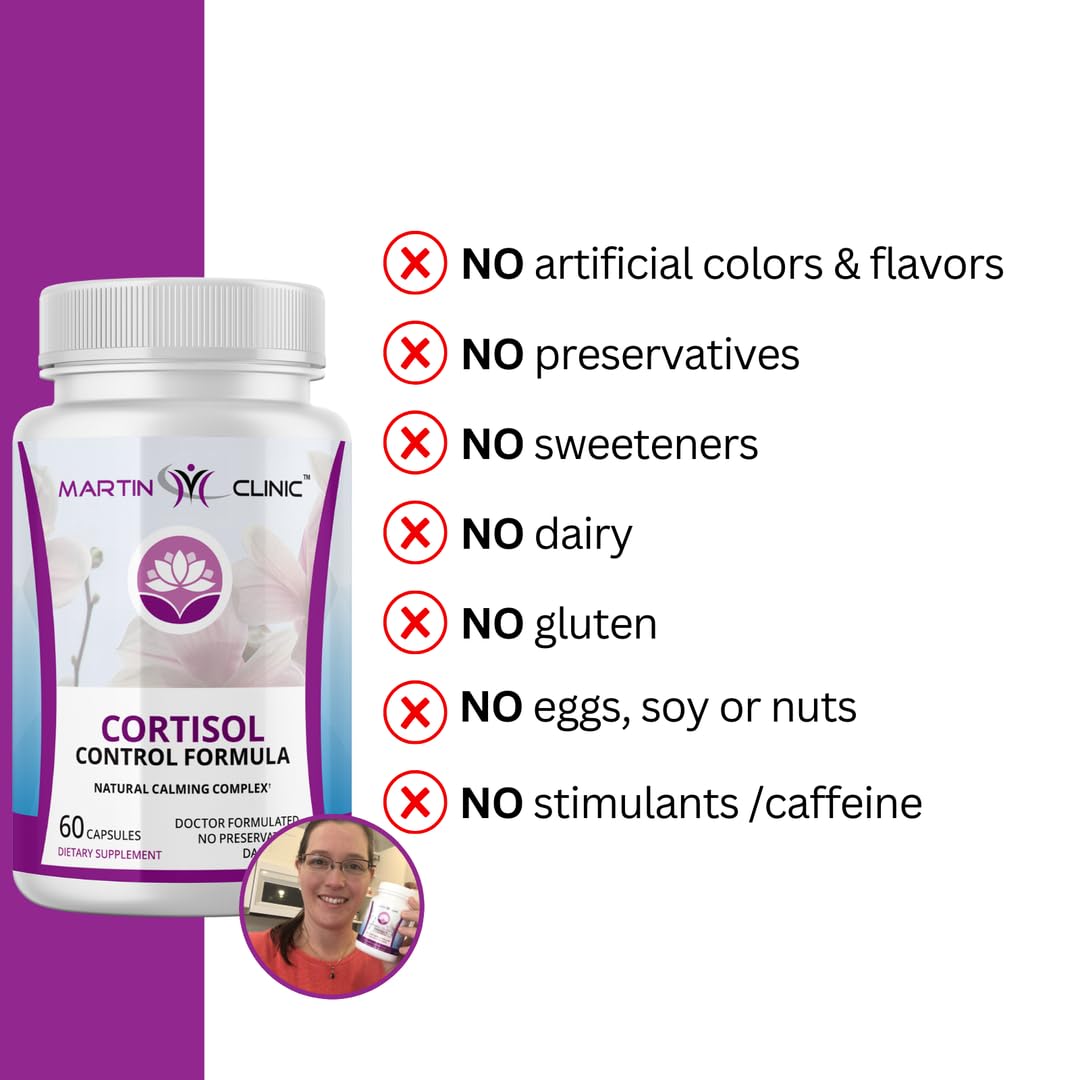 Martin Clinic Cortisol Stress Balance + Calm Recovery Daily Support for Healthy Stress Response & Emotional Stability, 60 Capsules