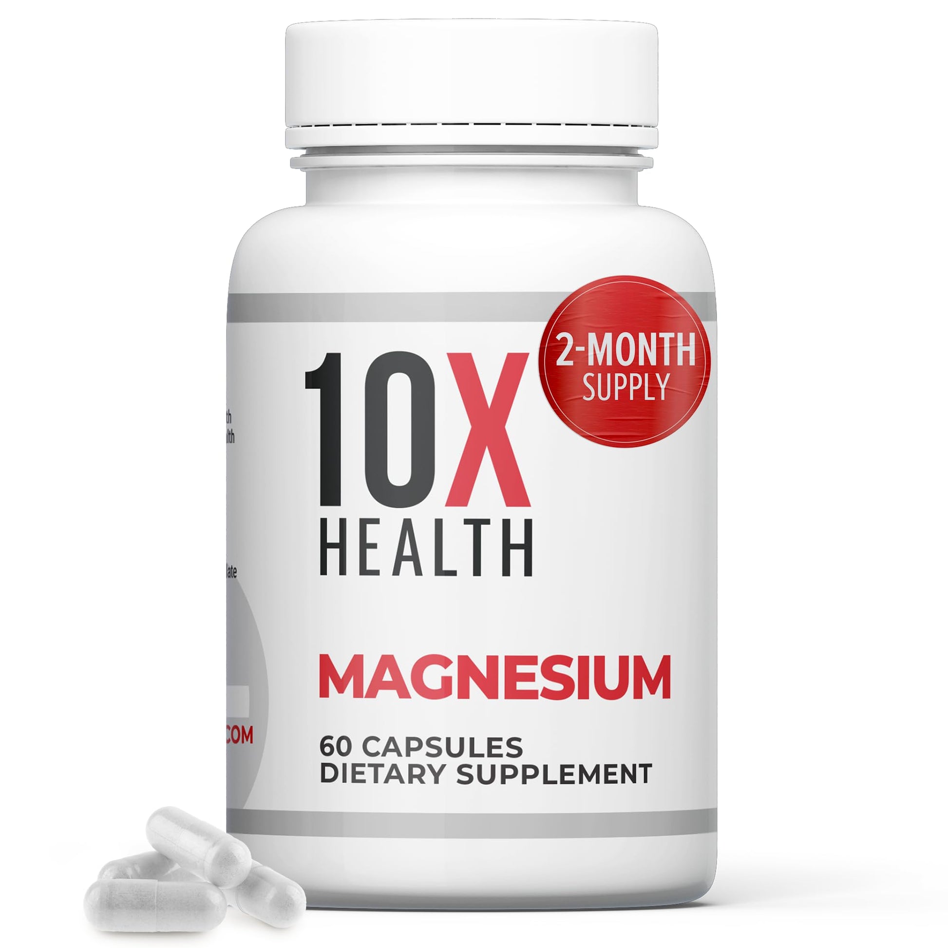 10X Health System Magnesium Citrate Supplement Capsules 60 Count