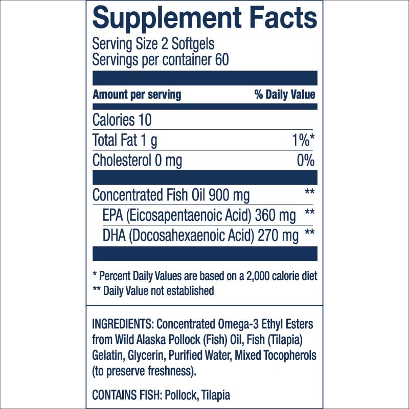 Wiley's Finest Wild Alaskan Fish Oil Easy Swallow Minis Softgels, 120 Count