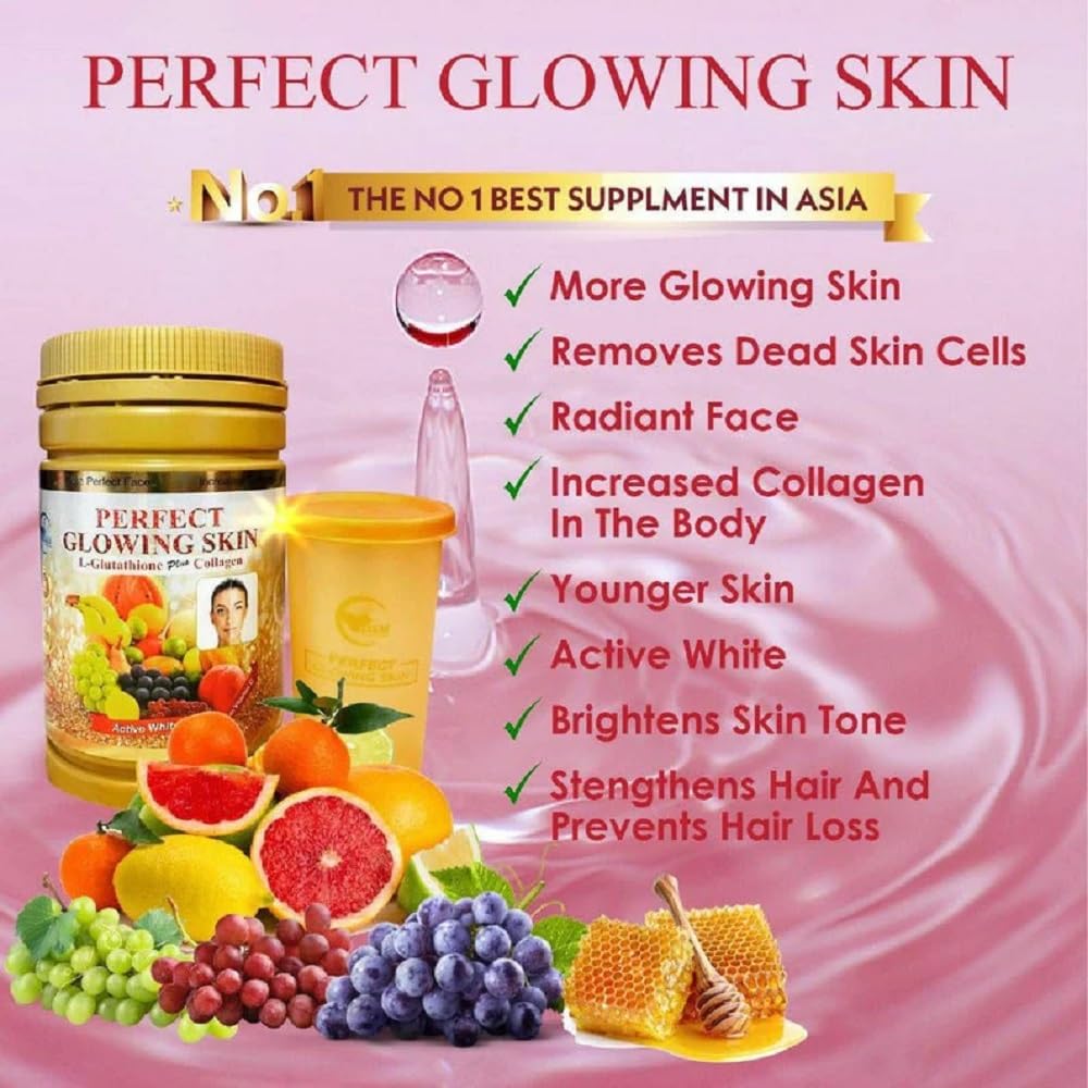 Kaxilu Phyto Collagen Perfect Glowing Skin with L-Glutathione Plus and Collagen Active White Powder, 850 g Jar
