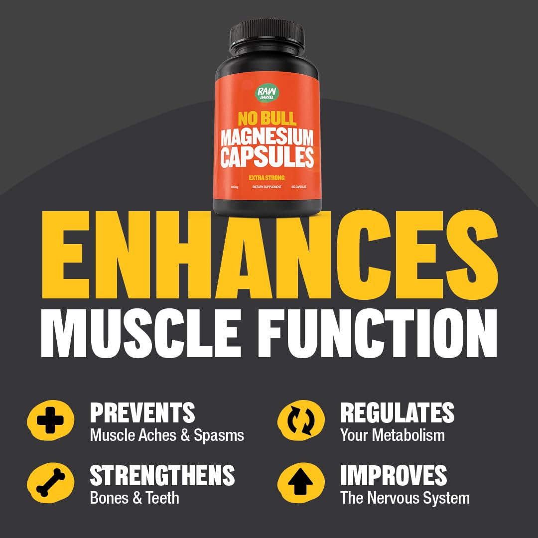 Raw Barrel No Bull Magnesium Capsules 180 Capsules
