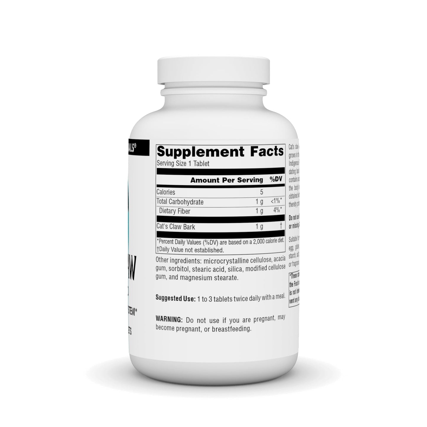 Source Naturals Cat's Claw Bark UNA de Gato 1000 mg Dietary Supplement, 120 Tablets