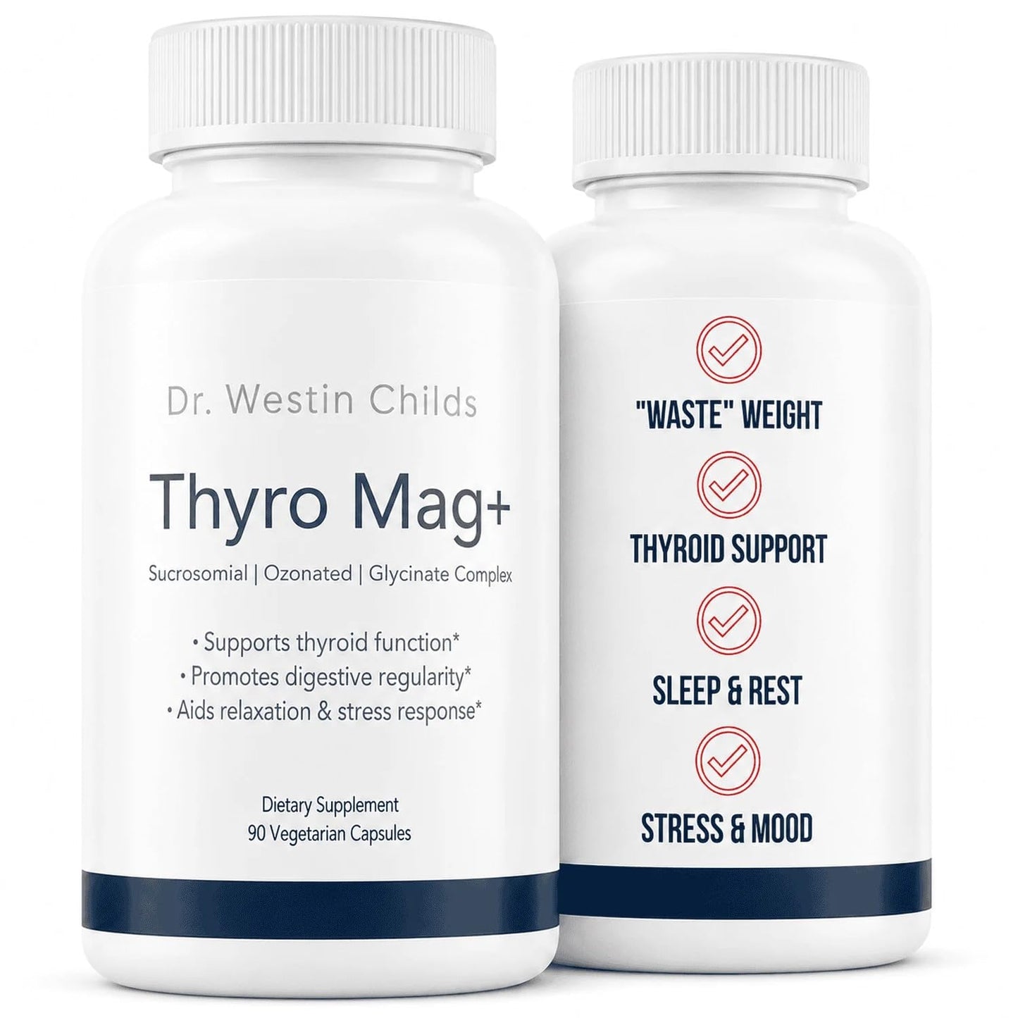 Dr. Westin Childs Thyro Mag+ Triple Magnesium Complex – Magnesium Glycinate, Sucrosomial & Mag O7 (Ozone) – Thyroid & Adrenal Support, Sleep, Mood, Energy, 90 Capsules