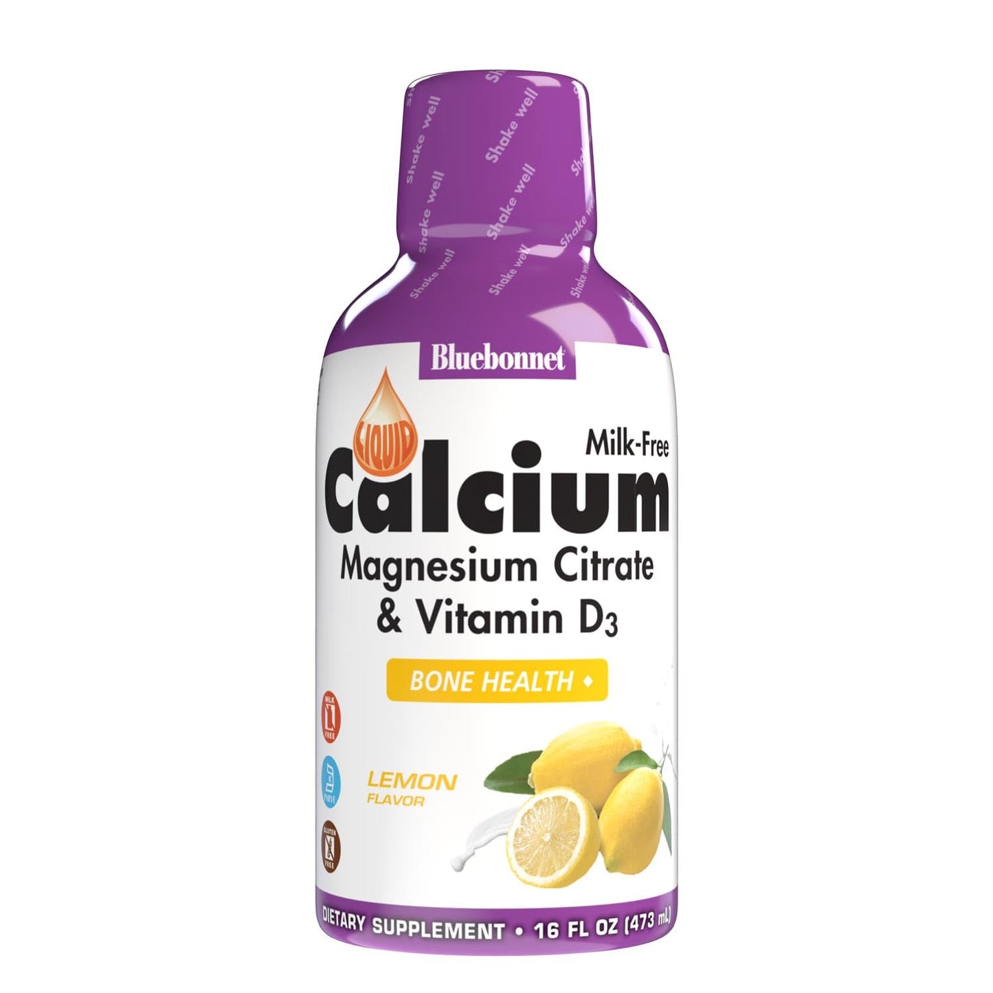 BlueBonnet Liquid Calcium Citrate Magnesium Citrate with Vitamin D3, Bone Health, 16 Fl Oz