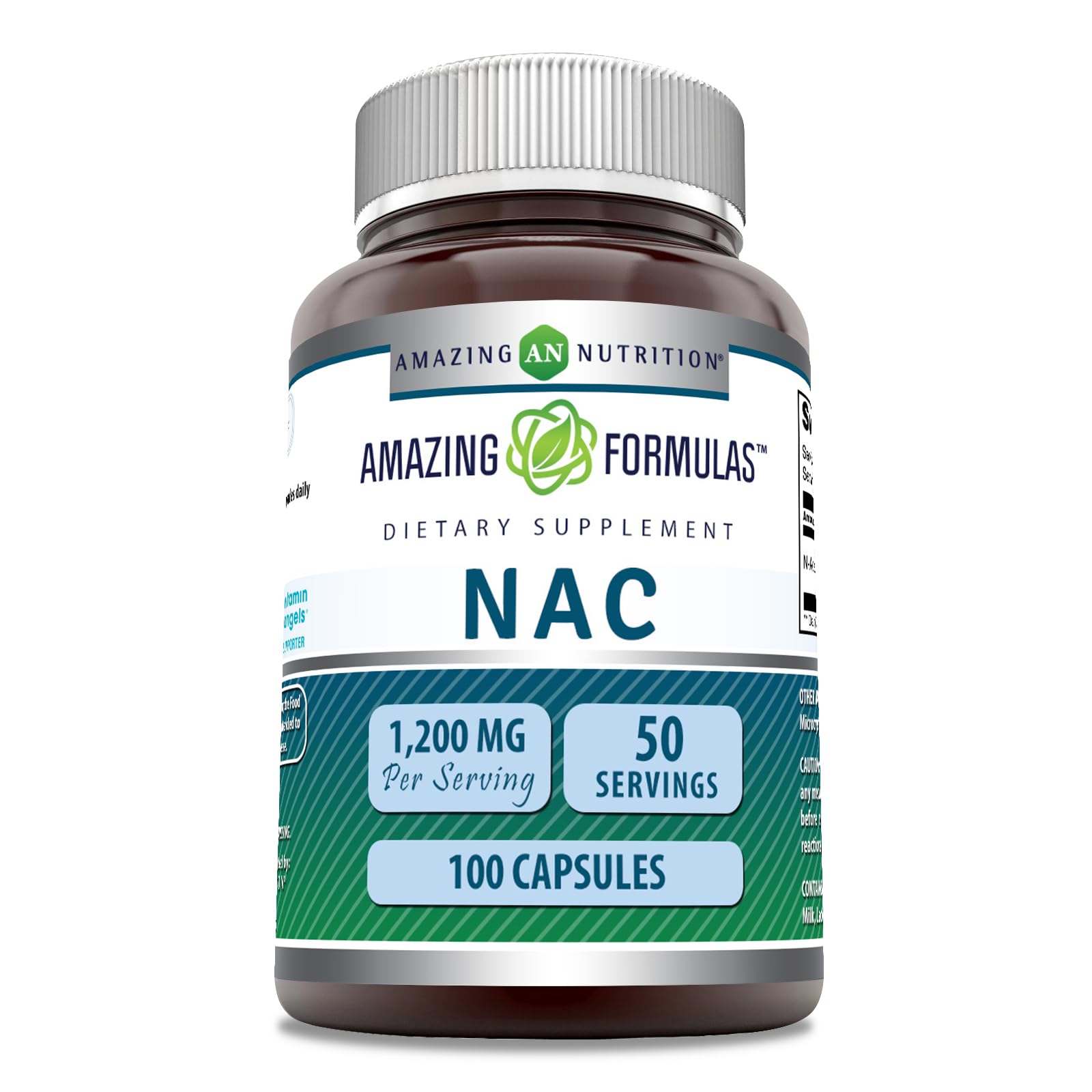 Amazing Nutrition NAC 600 mg N-Acetyl Cysteine Capsules, 100 Count