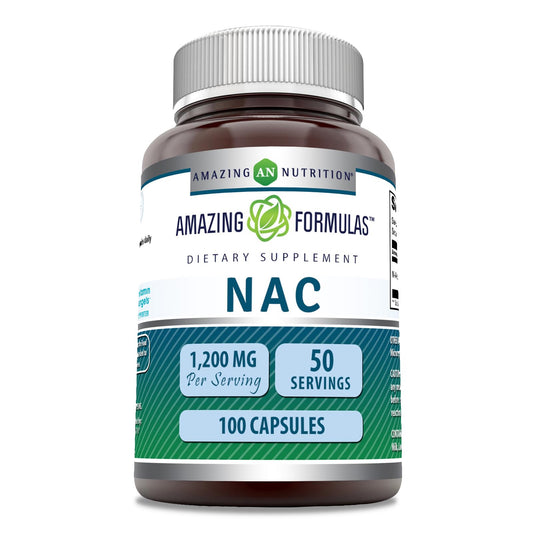 Amazing Nutrition NAC 600 mg N-Acetyl Cysteine Capsules, 100 Count