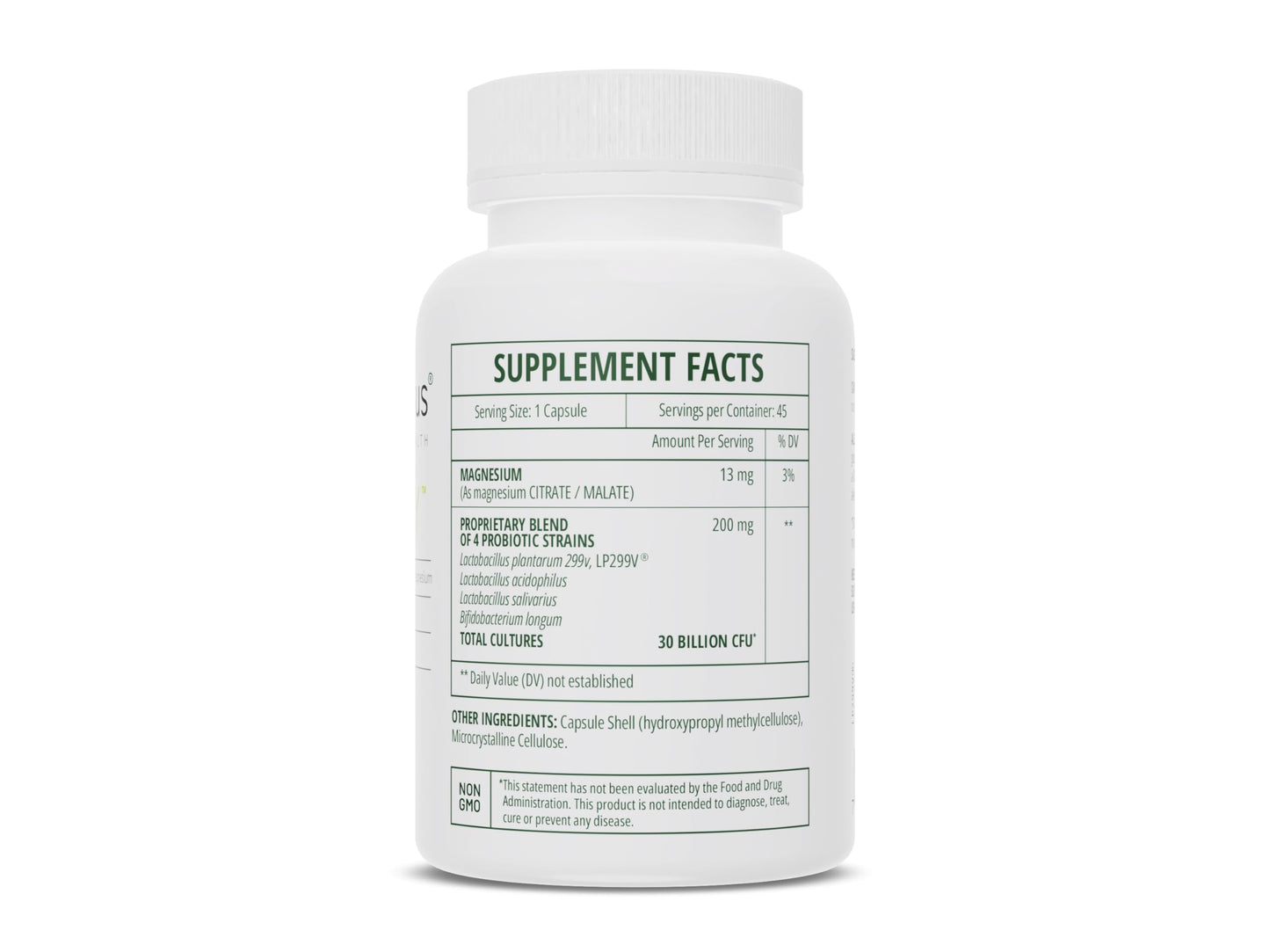 InterPlexus Fortéfy Probiotic Capsule 30 Billion CFU per Capsule with Magnesium, Gluten Free, Dairy Free, Soy Free, 45 Capsules