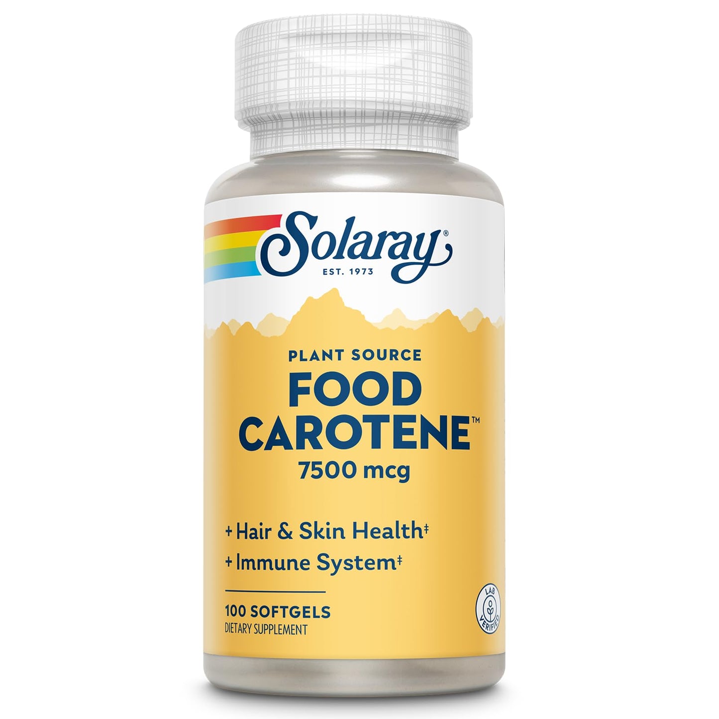 Solaray Food Carotene Vitamin A as Beta Carotene 25000IU Softgels 100