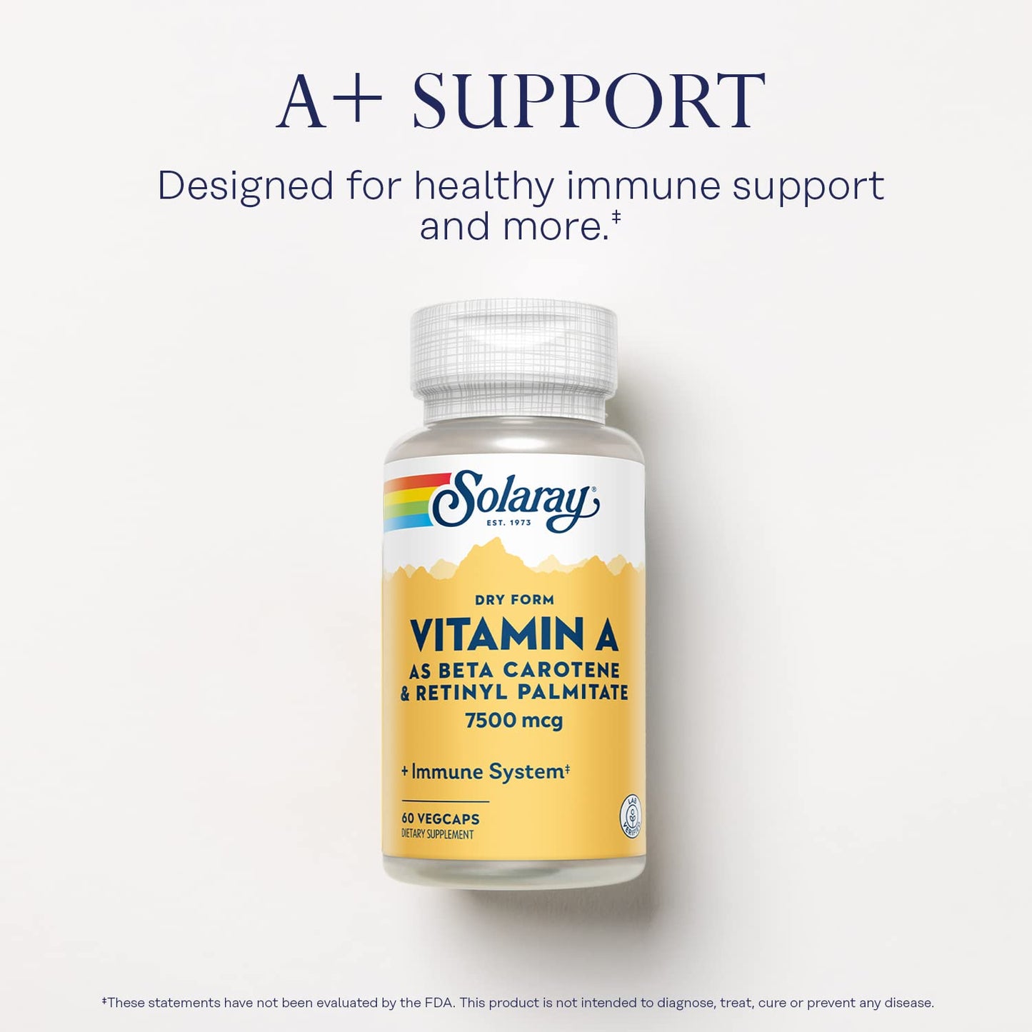 Solaray Dry Form Vitamin A Capsule, 60 Capsules