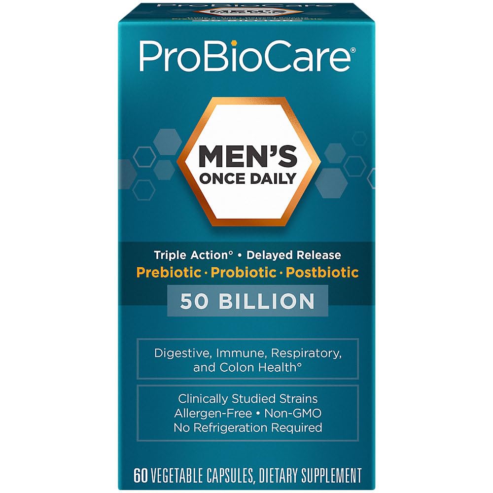ProBioCare Men’s Once Daily Probiotic Capsule, 50B CFU, Digestive Health, 1 Count