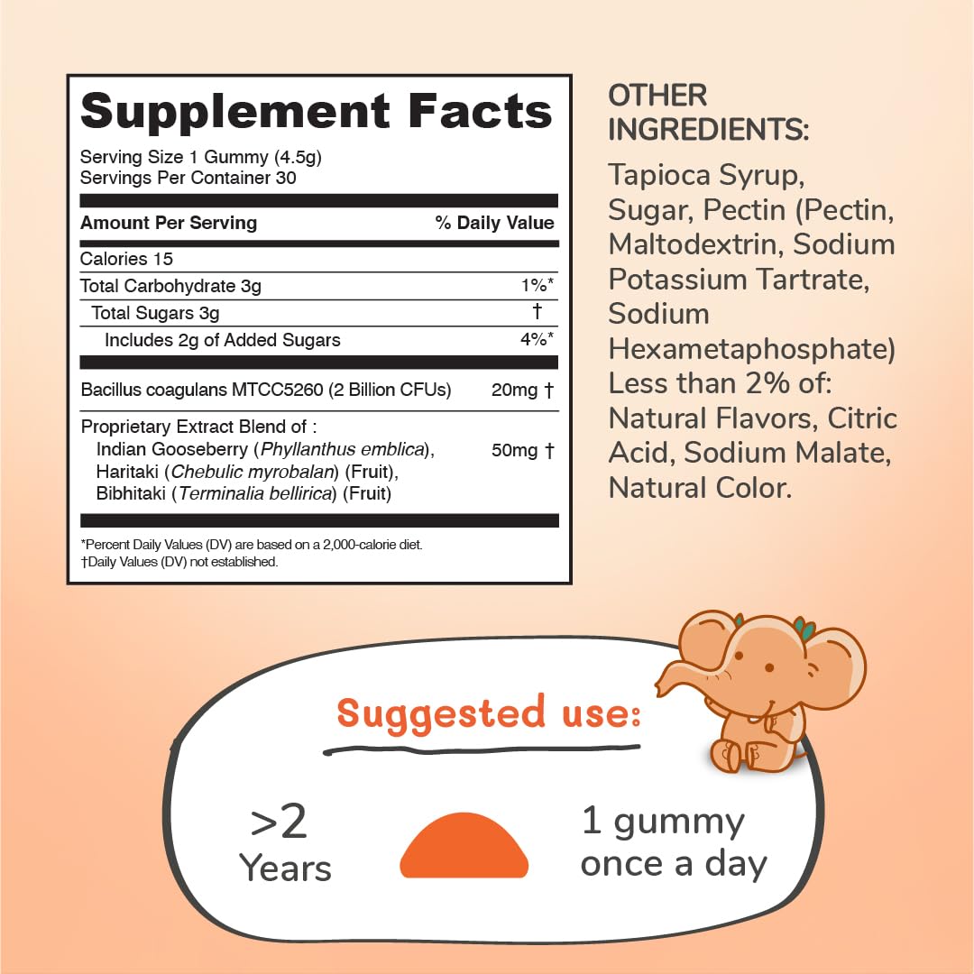 TINITUSK Tummy Buddy Kids Probiotic Gummies 30