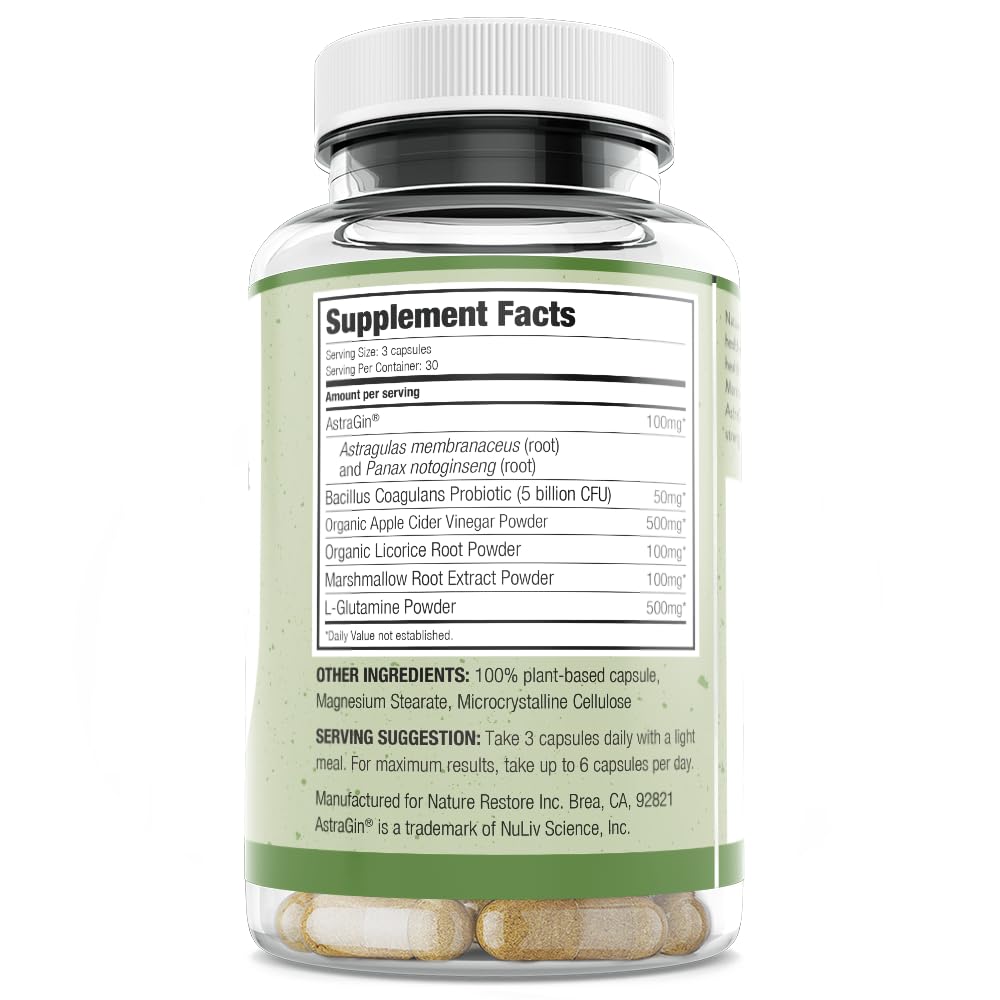 Nature Restore Marshmallow Root & L-Glutamine Gut Health Supplement Capsule 1