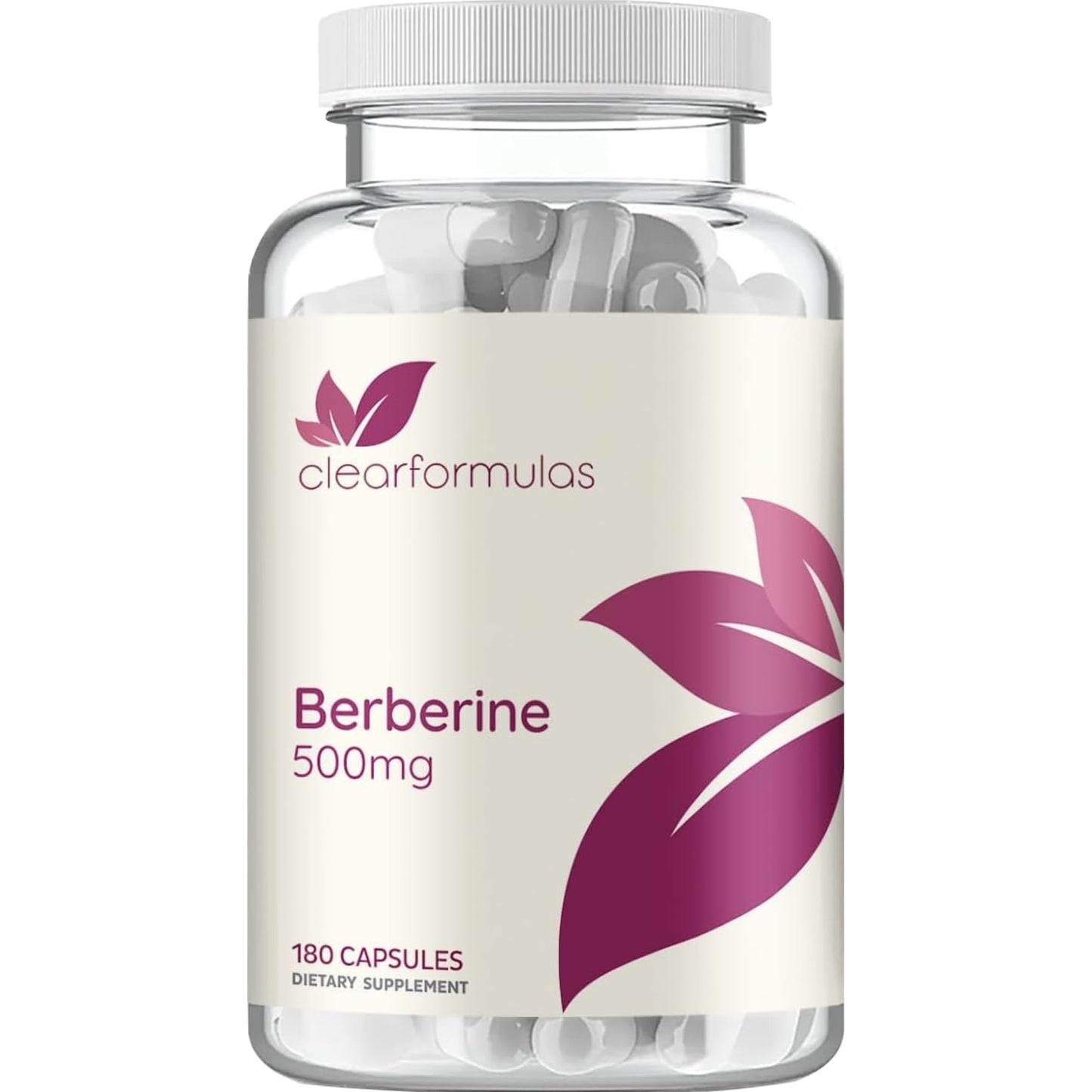 Clear Formulas Berberine Supplement 500mg Capsule, 180 Count