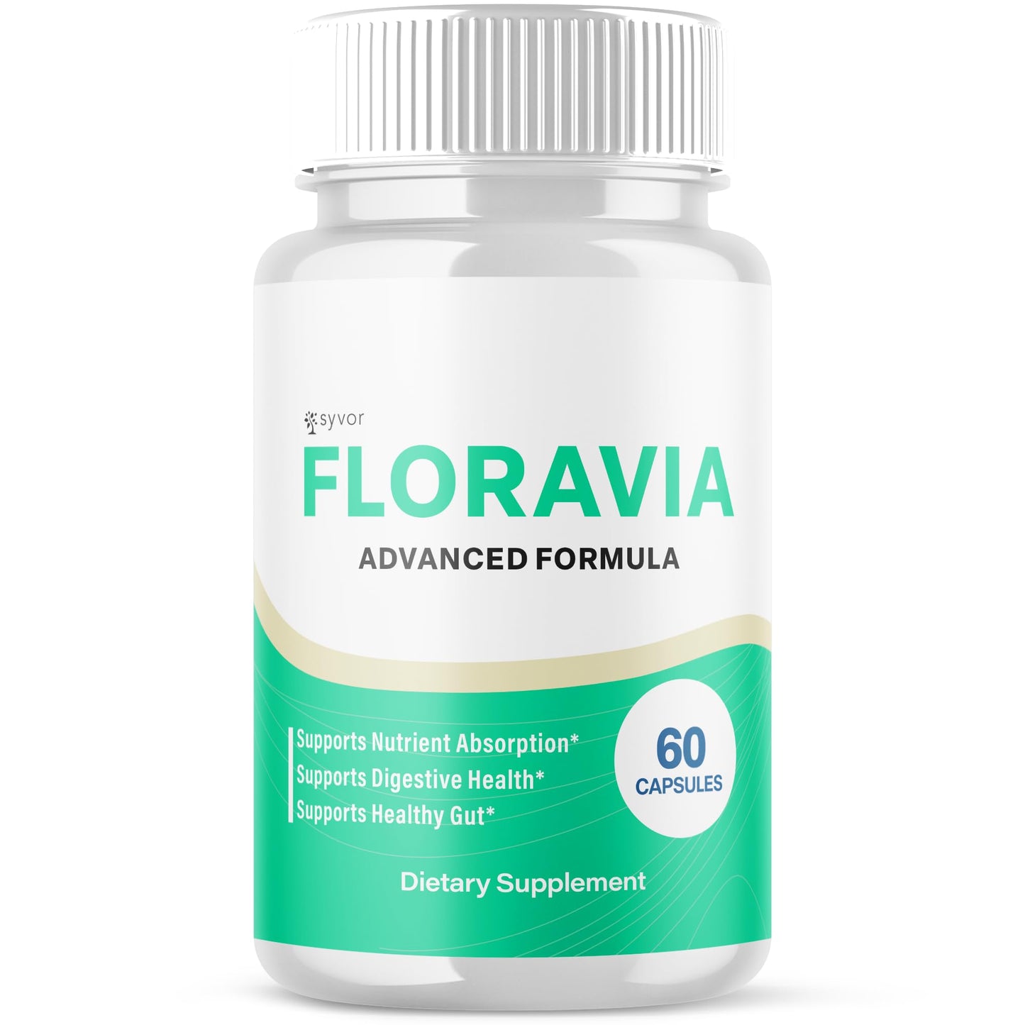 Syvor Floravia Probiotic Capsules, Advanced Formula Gut Health Support, Maximum Strength Probiotics for Women & Men, 60 Capsules