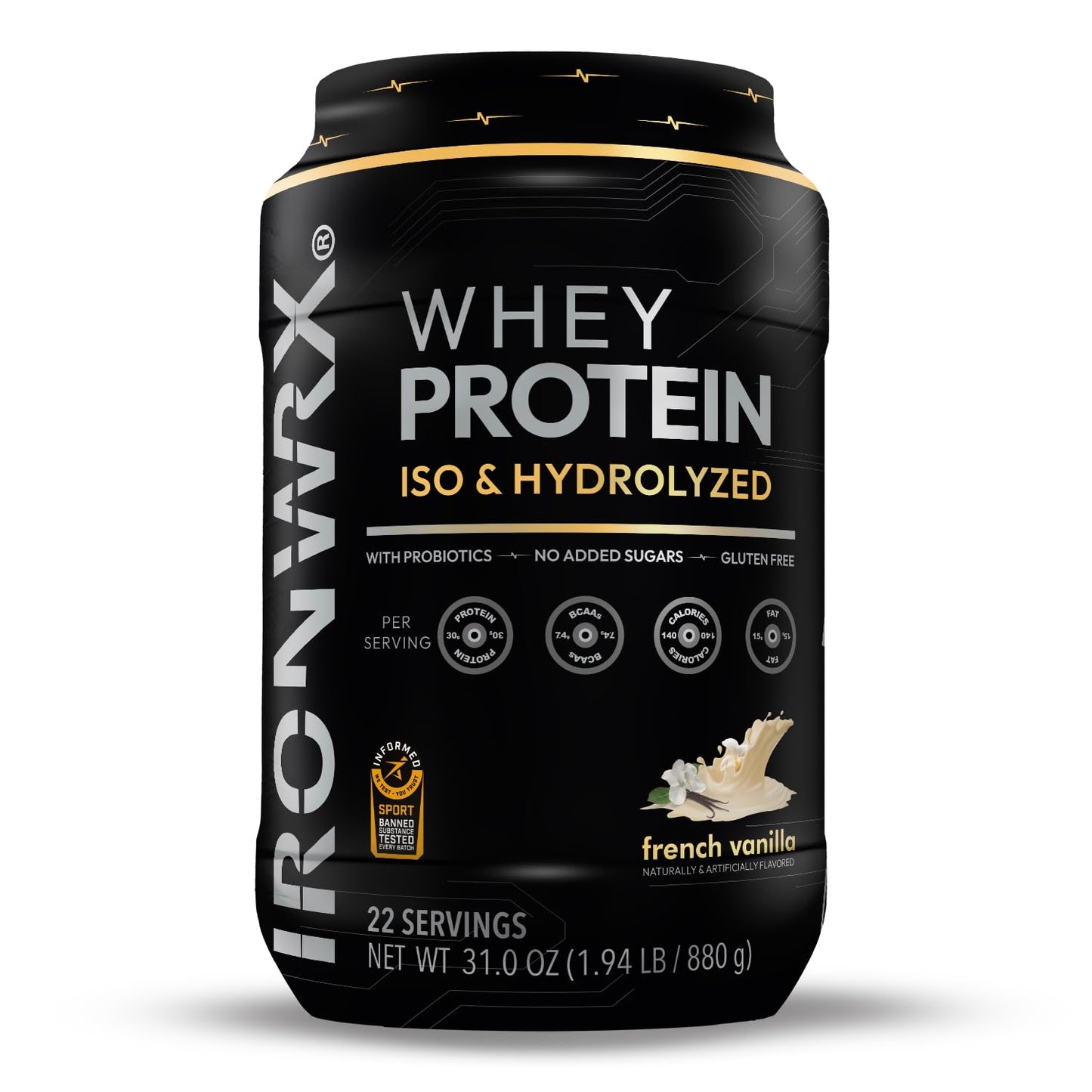IRONWRX 100% Hydrolyzed Whey Protein Isolate Powder 31 Servings
