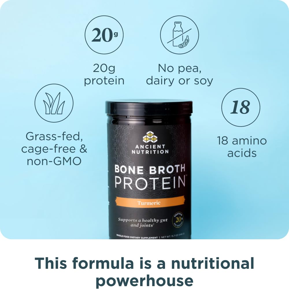 Ancient Nutrition Grass Fed Bone Broth Protein Powder 16.2