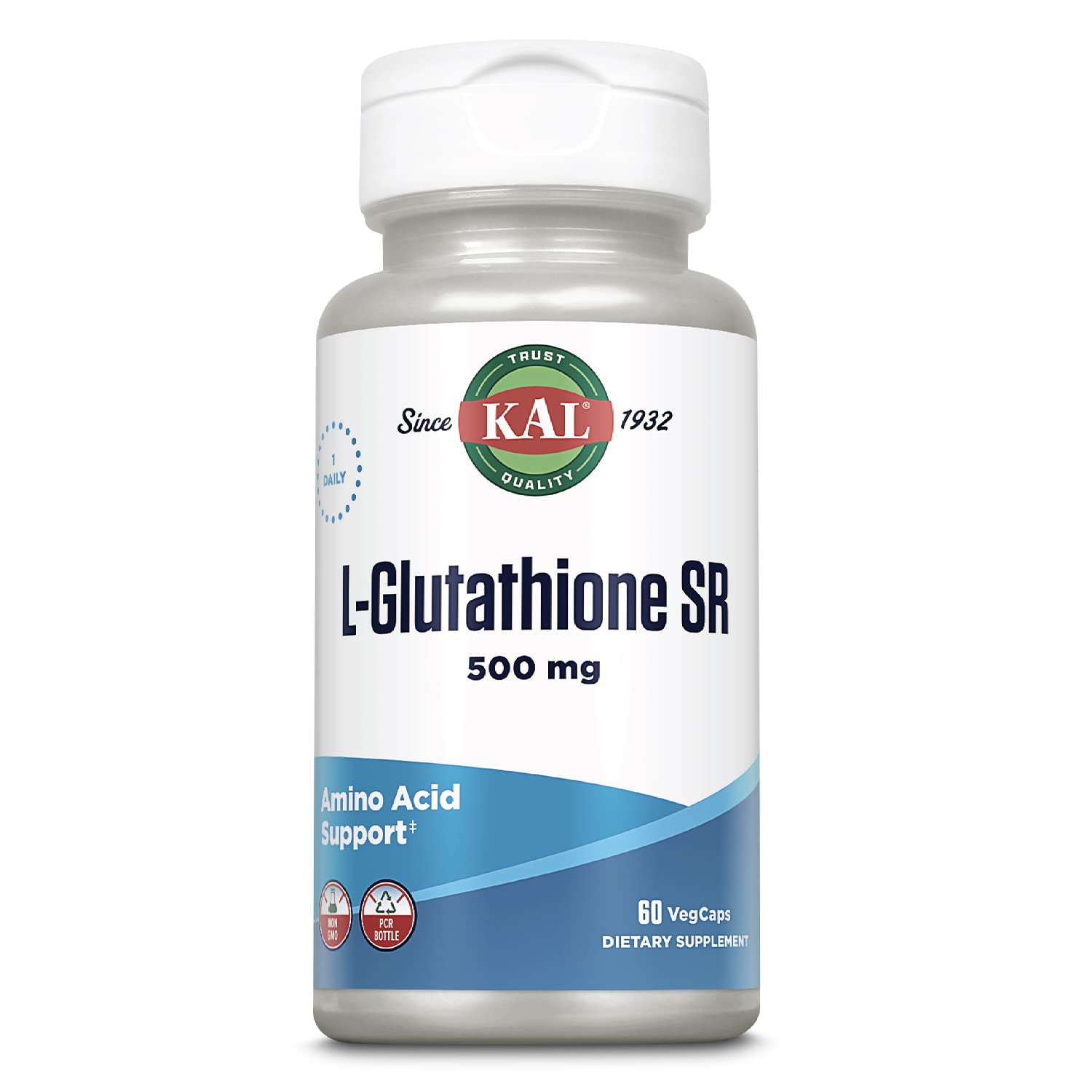 KAL L-Glutathione SR Reduced Glutathione Supplement Capsule, 60 VegCaps