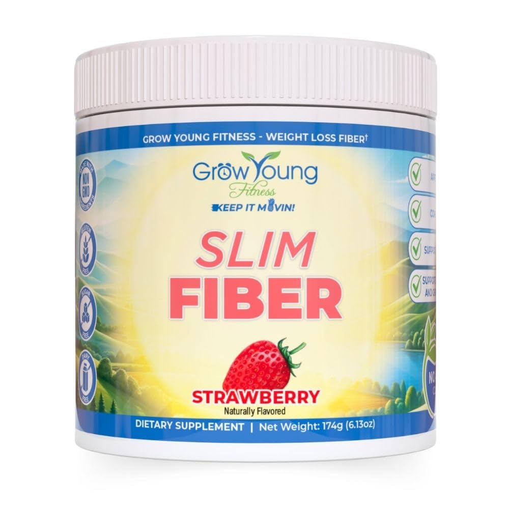 Grow Young Fitness Slim Fiber Supplement Strawberry Fiber Powder 6.13 Ounce