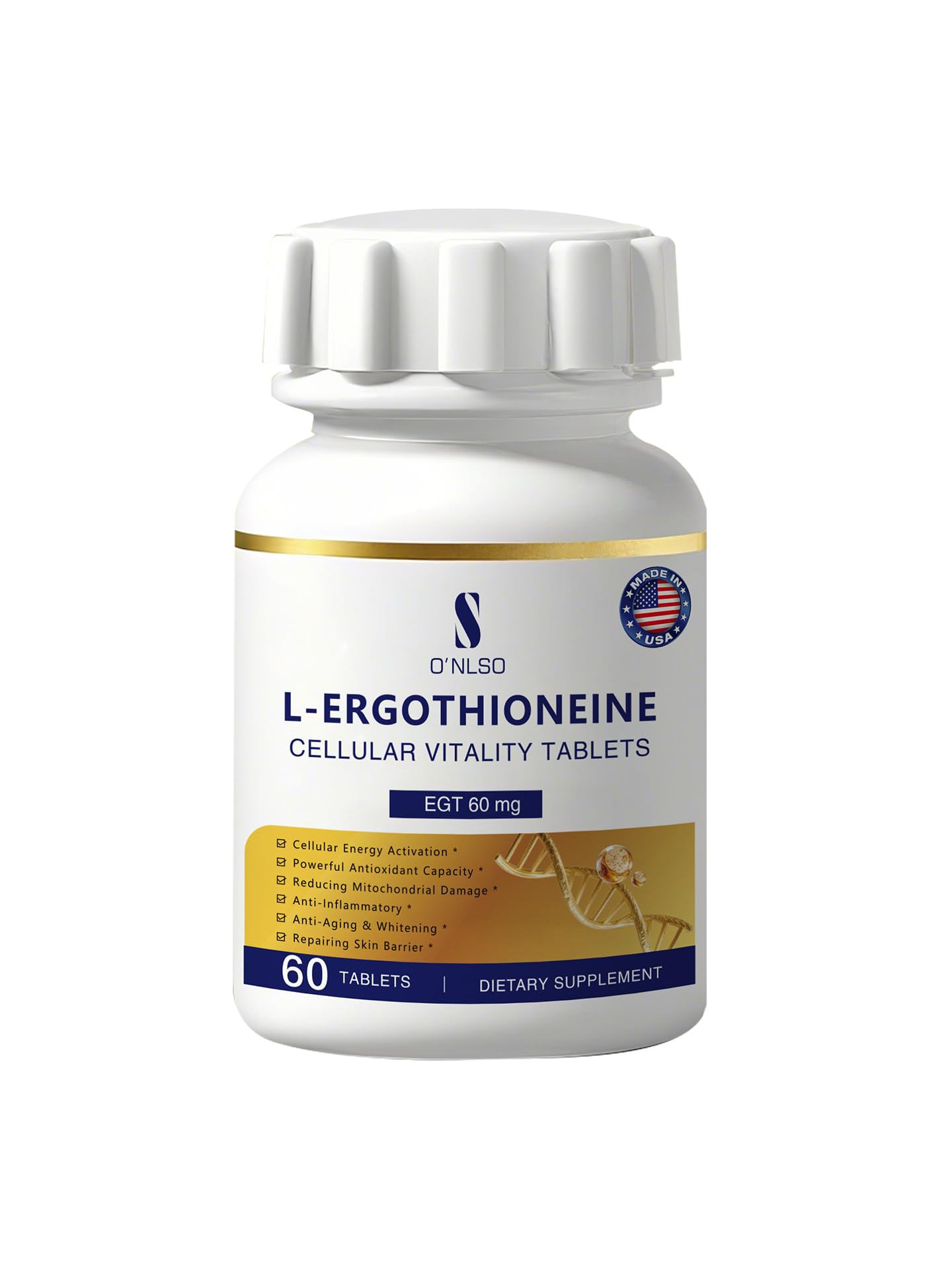 O'NLSO L-Ergothioneine Supplement 30mg Tablet, 60 Tablets