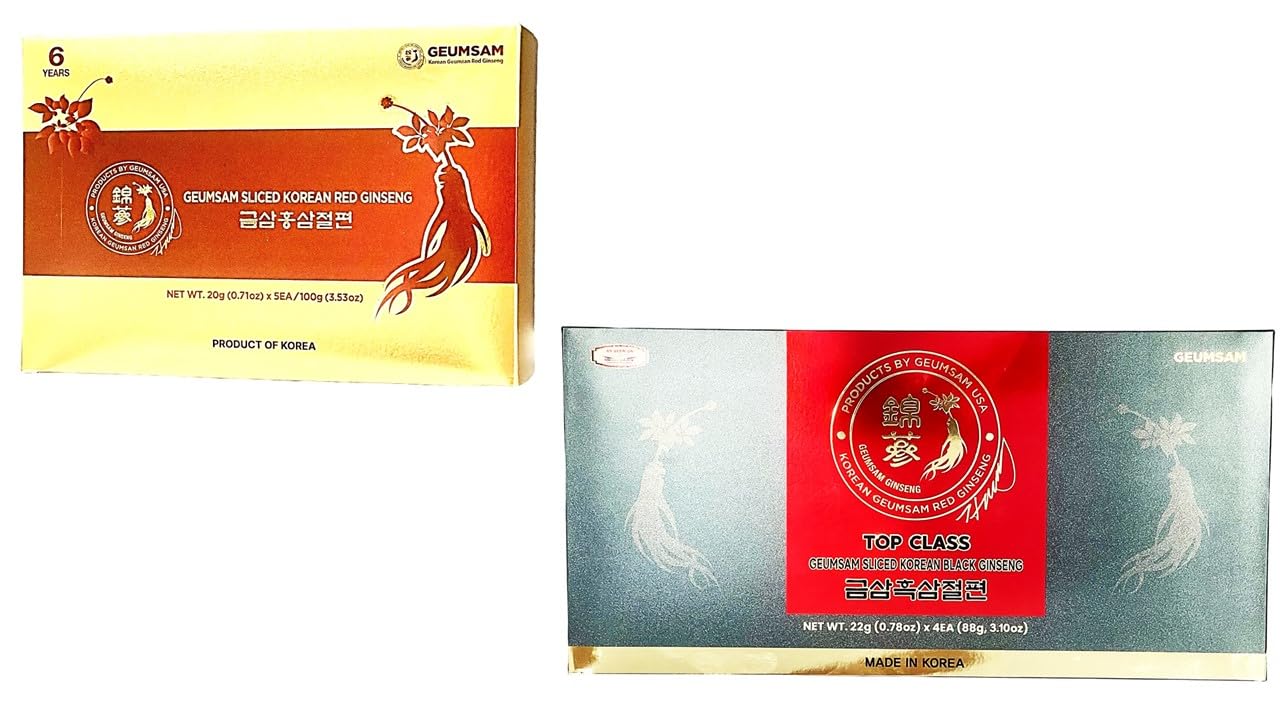 Generic Red Ginseng and Black Ginseng Capsules, Pack of 2