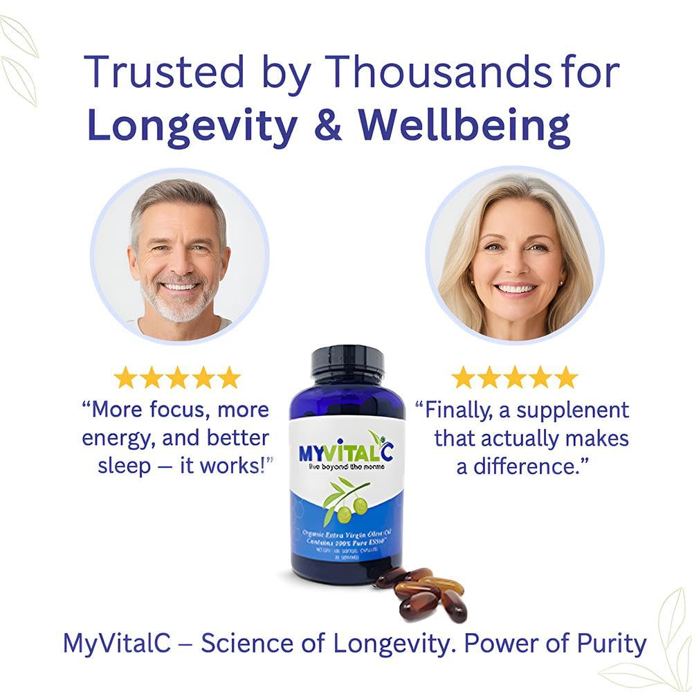 MyVitalC Pure ESS60 Extra Virgin Olive Oil Softgel Capsules, 180 Softgels