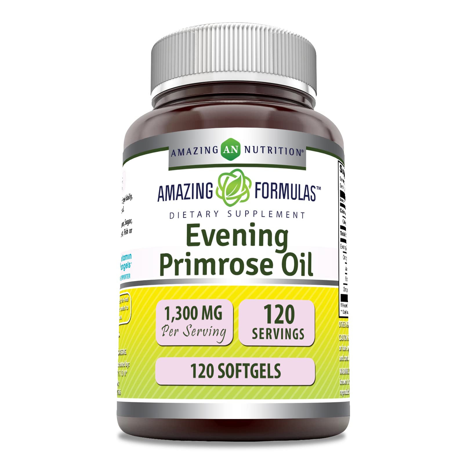 Amazing Nutrition Evening Primrose Oil 1300mg, 10% GLA Softgels 1 Count