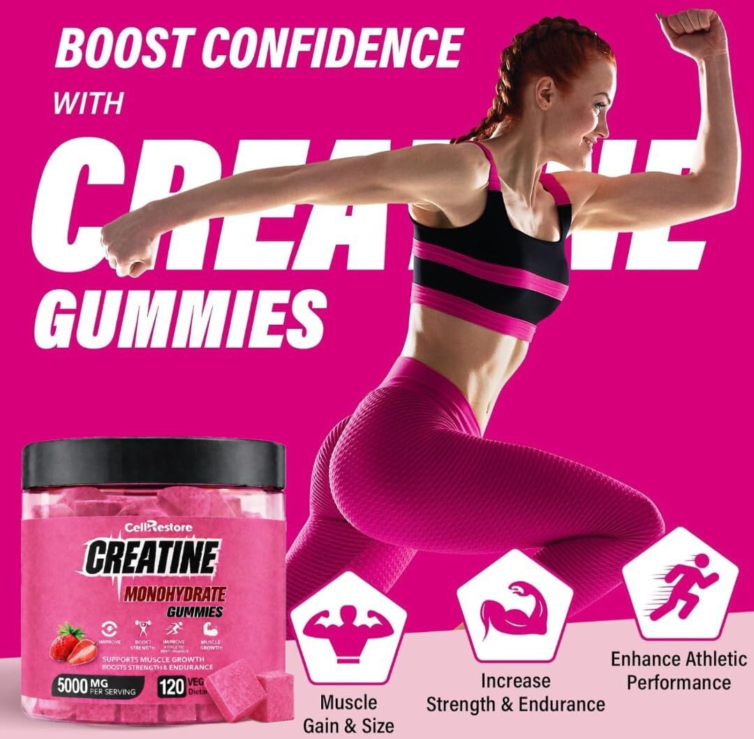 CellRestore Creatine Monohydrate Gummies 120 Count
