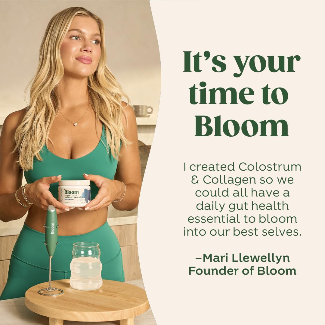 Bloom Nutrition Bovine Colostrum Powder with Vitamin B-12, 25 Servings