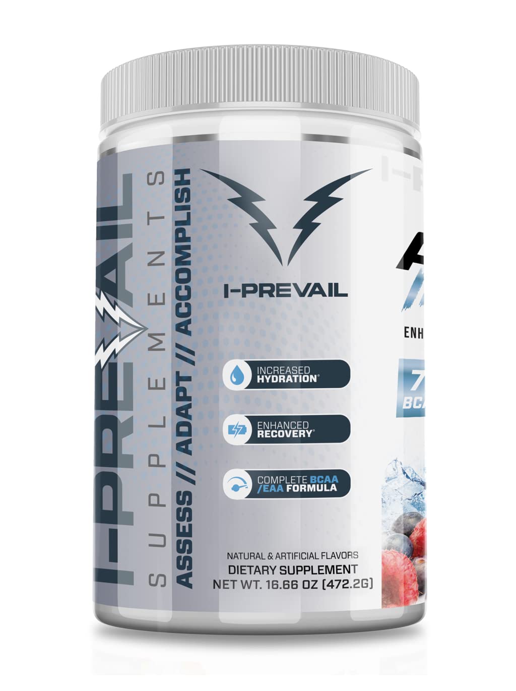 I-Prevail Supplements Amino Impact BCAA – EAA Enhanced Hydration Recovery & Endurance Keto Friendly Formula, Powder, 16.79 oz