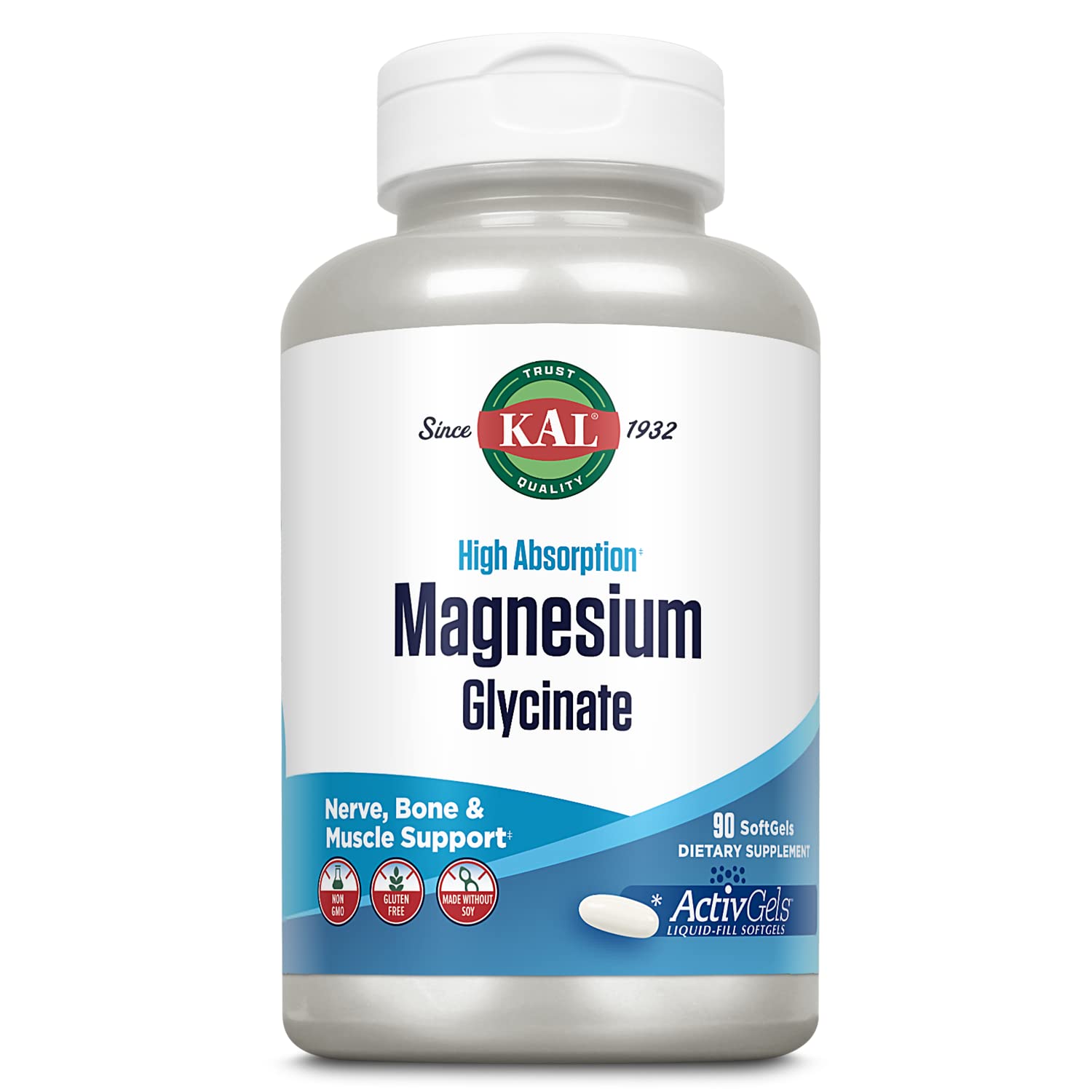 KAL Magnesium Glycinate ActivGels 315mg Softgels 90 Count