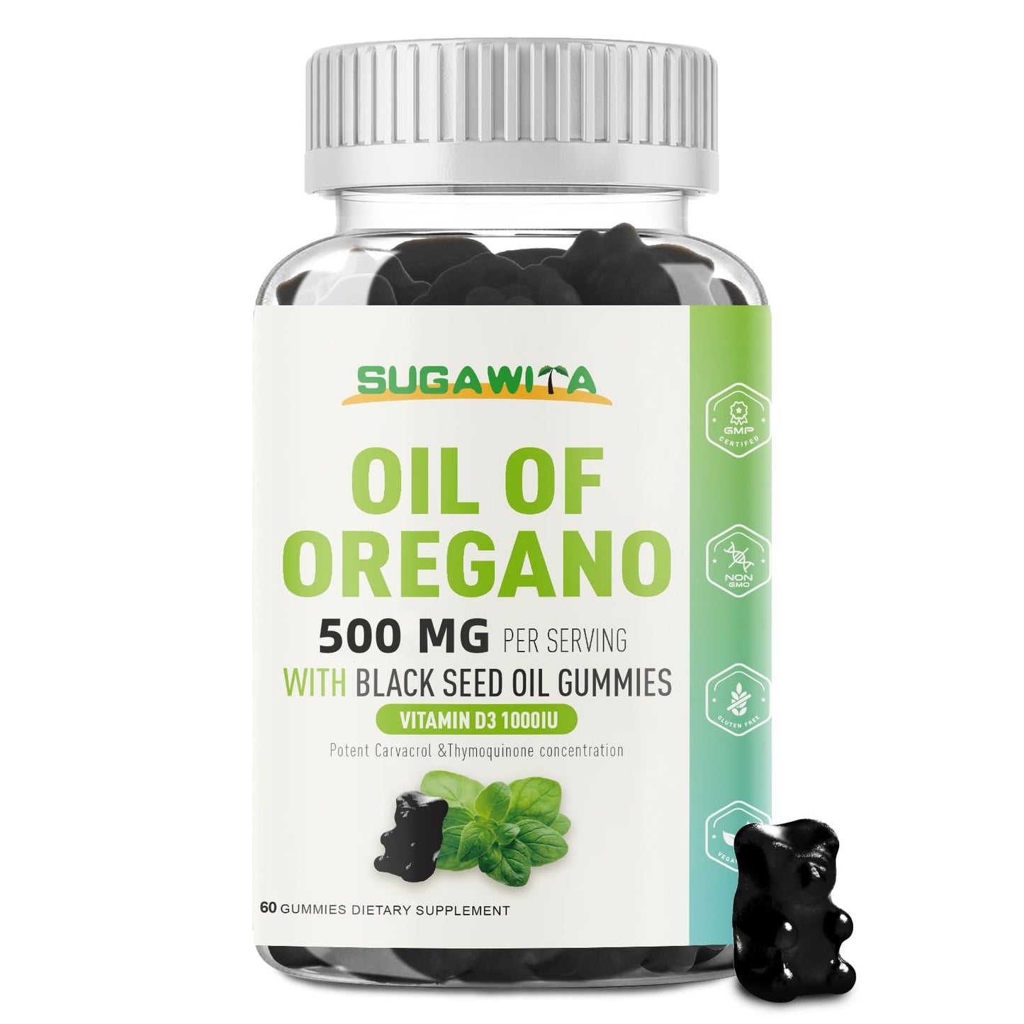 SUGAWITA Oregano Oil Gummies, 60 Count
