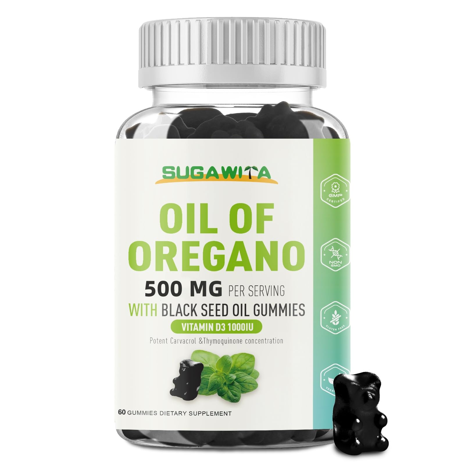 SUGAWITA Oregano Oil Gummies, 60 Count