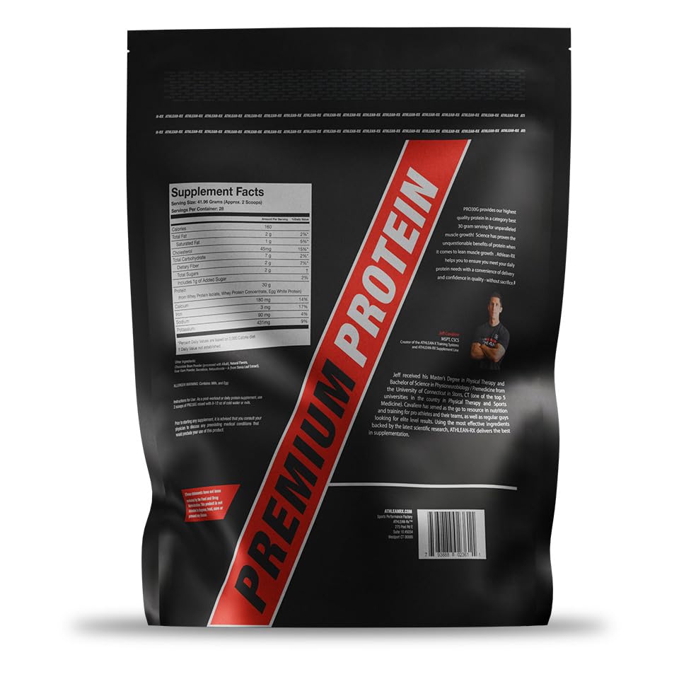 ATHLEAN-RX PRO-30G Premium Whey Protein Isolate Powder, Chocolate Coconut, Gluten-Free, Low Sugar, 44.48 oz