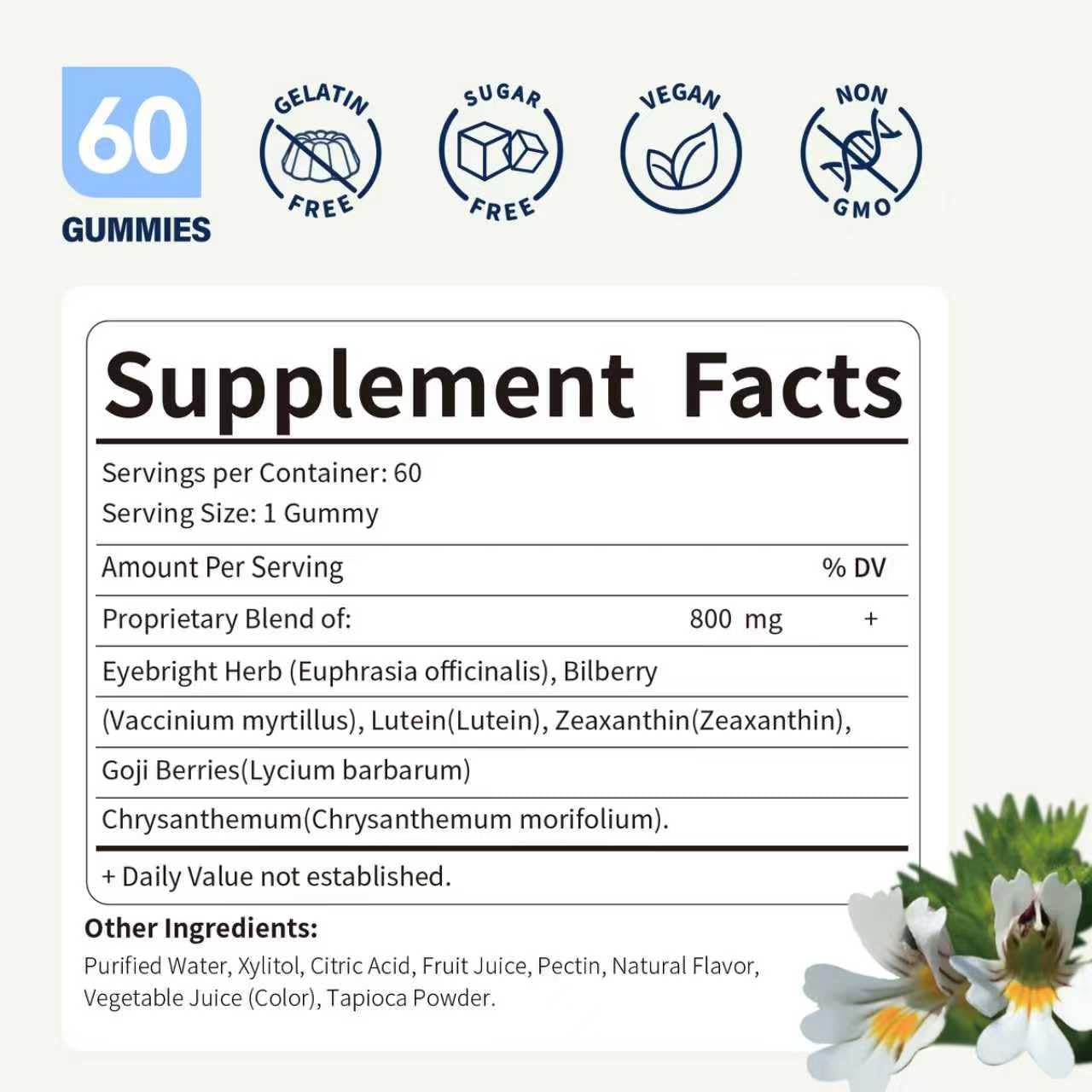Herbscradle Eyebright Herb Extract Gummy, 60 Count