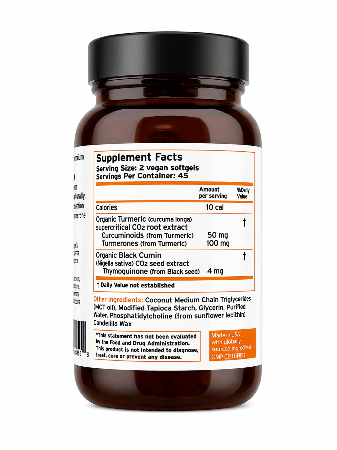 Zatik Turmeric with Black Seed Oil CO2 Extract Full Spectrum Formula Softgels 4.2 Ounces