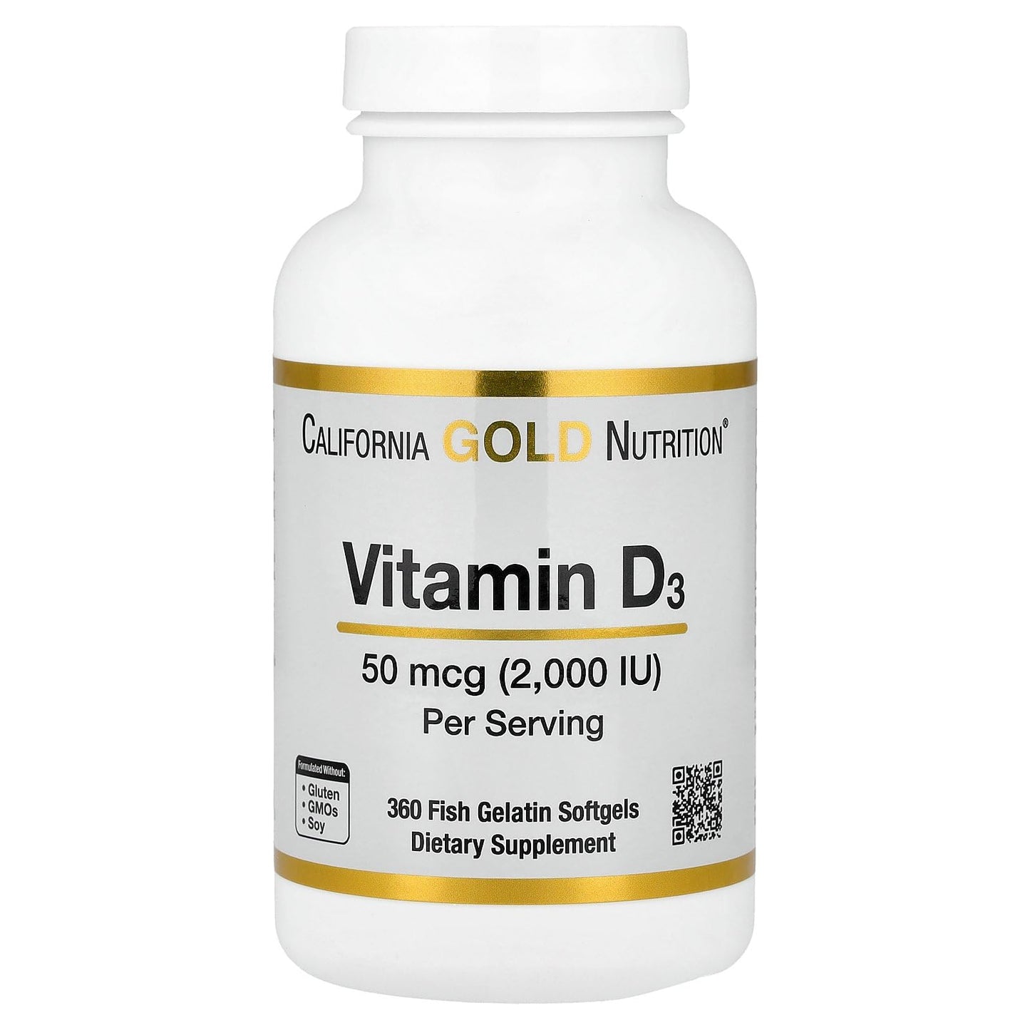 California Gold Nutrition Vitamin D3 Softgels 360