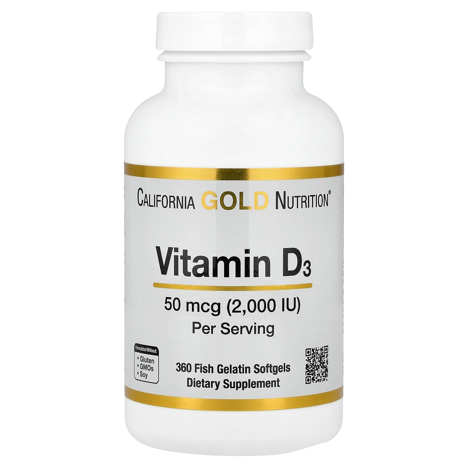 California Gold Nutrition Vitamin D3 Softgels 360