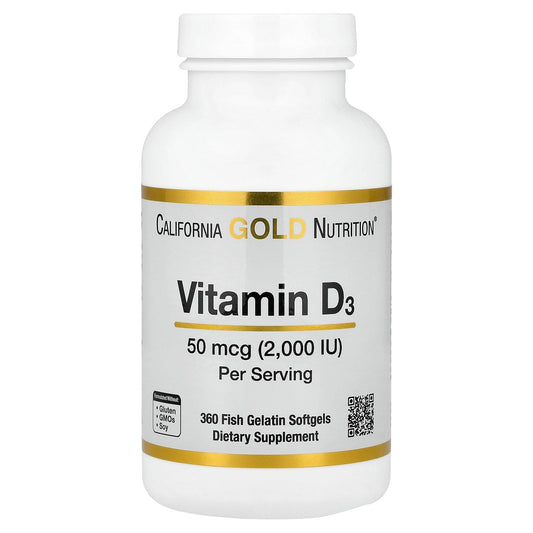California Gold Nutrition Vitamin D3 Softgels 360