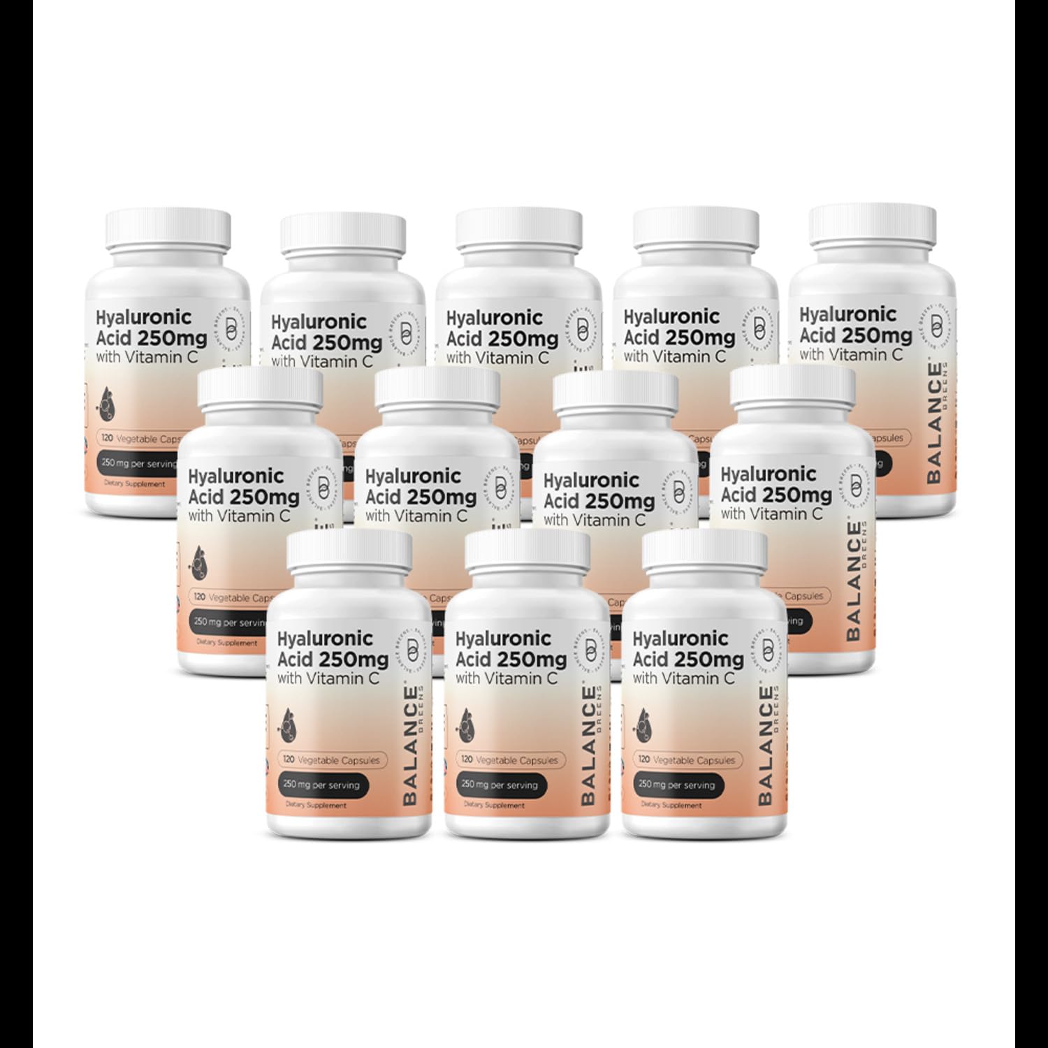 Balancebreens Hyaluronic Acid Supplement 250mg with Vitamin C 50mg Capsule, 1440 Capsules