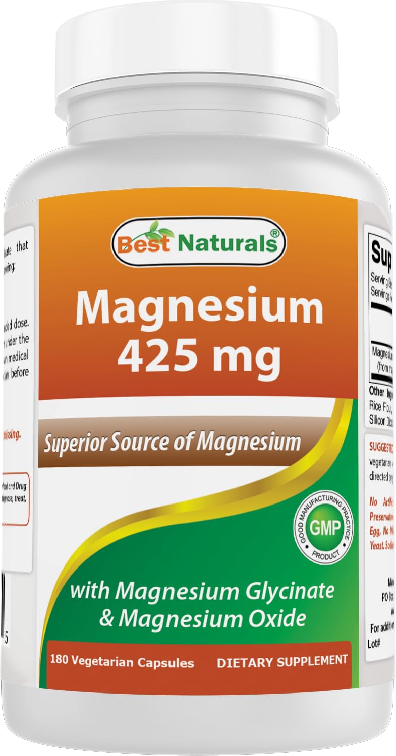Best Naturals Magnesium 425 mg 180 Veggie Capsules