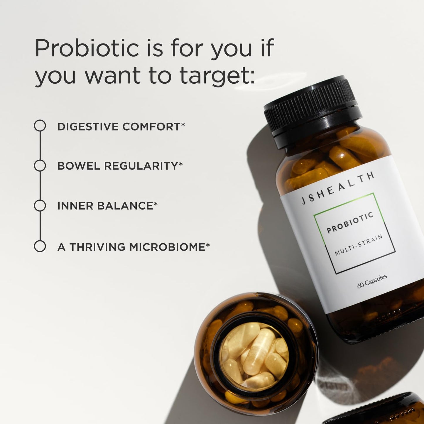 JSHealth Gut Health and Immunity Formula Probiotics Capsule 60 Count