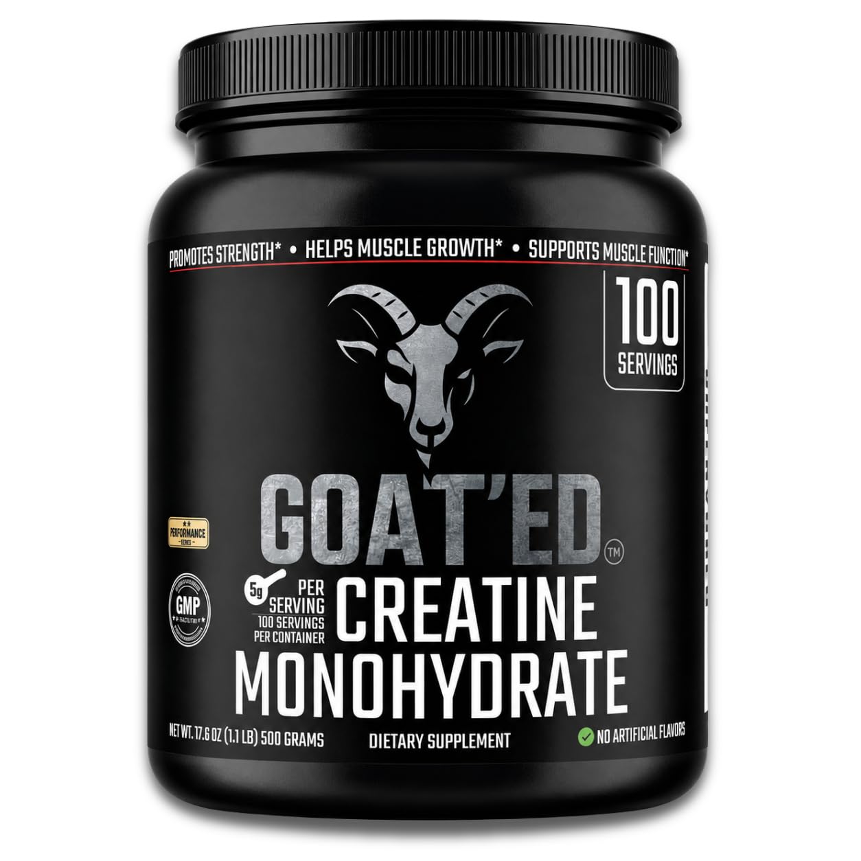 GOAT'ED Creatine Monohydrate Powder 17.6 oz