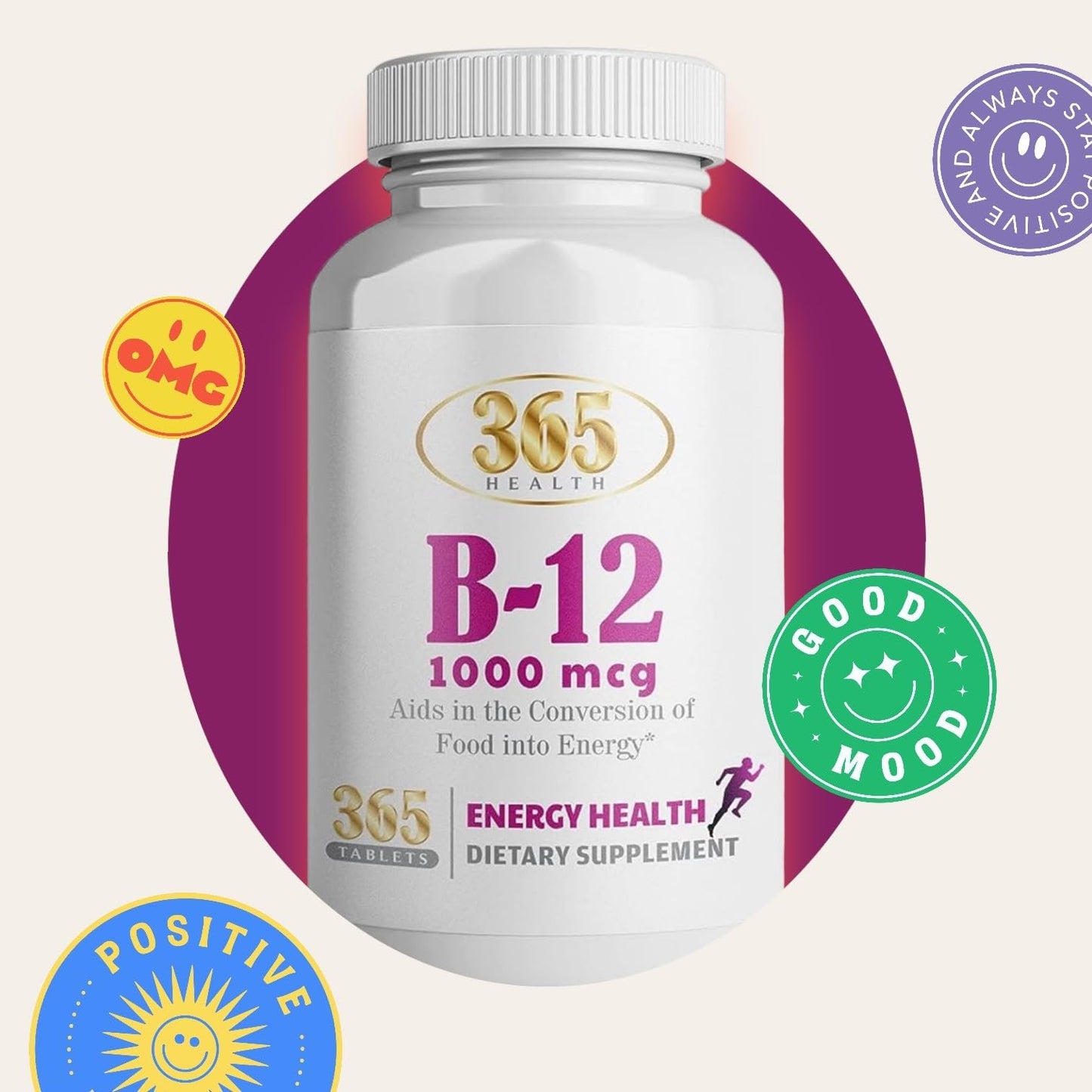 HEALTH LFE Vitamin B12 1000mcg Caplets 365 Count