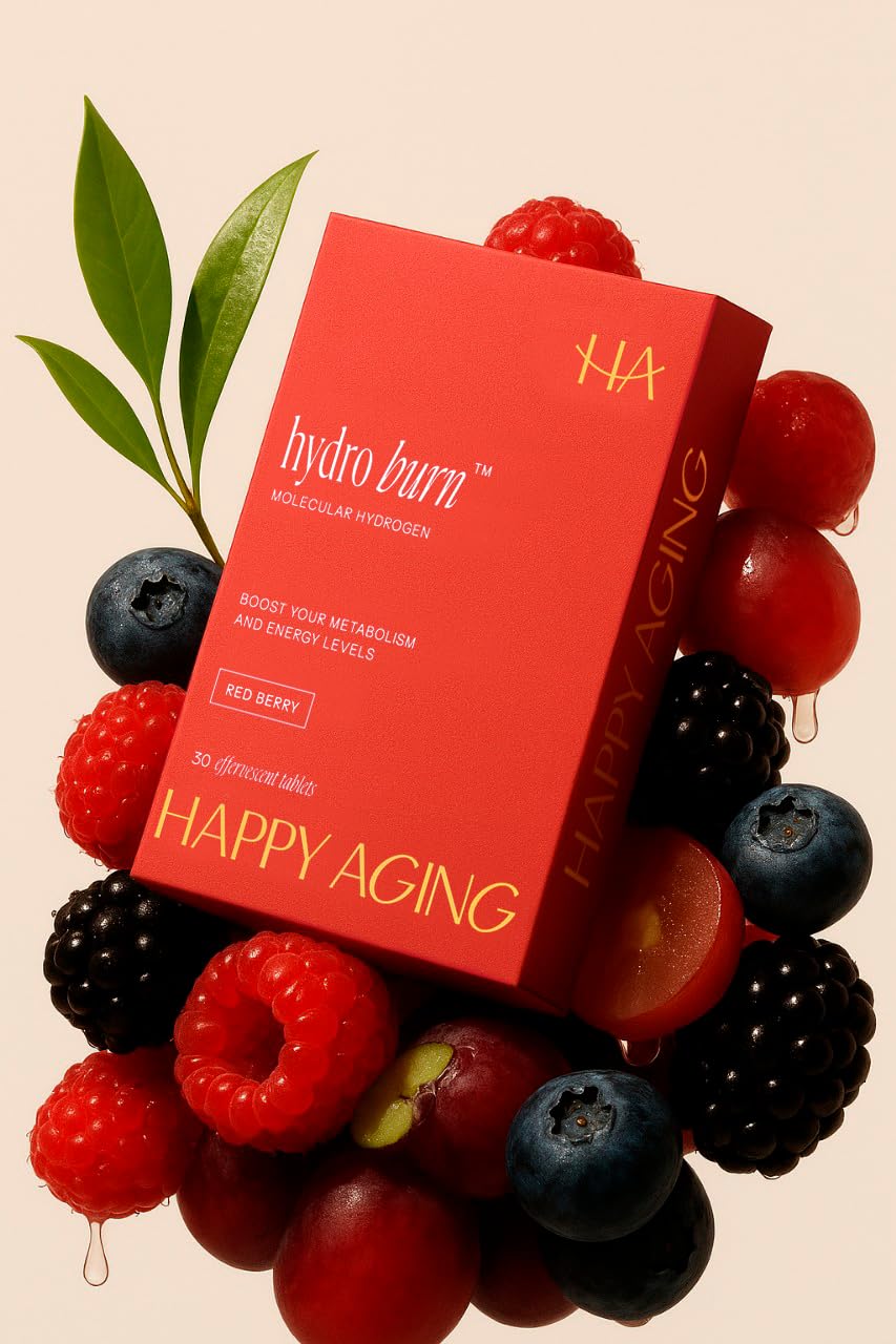 Happy Aging Hydro Burn H2 Molecular Hydrogen Water Tablets, 30 Tablets