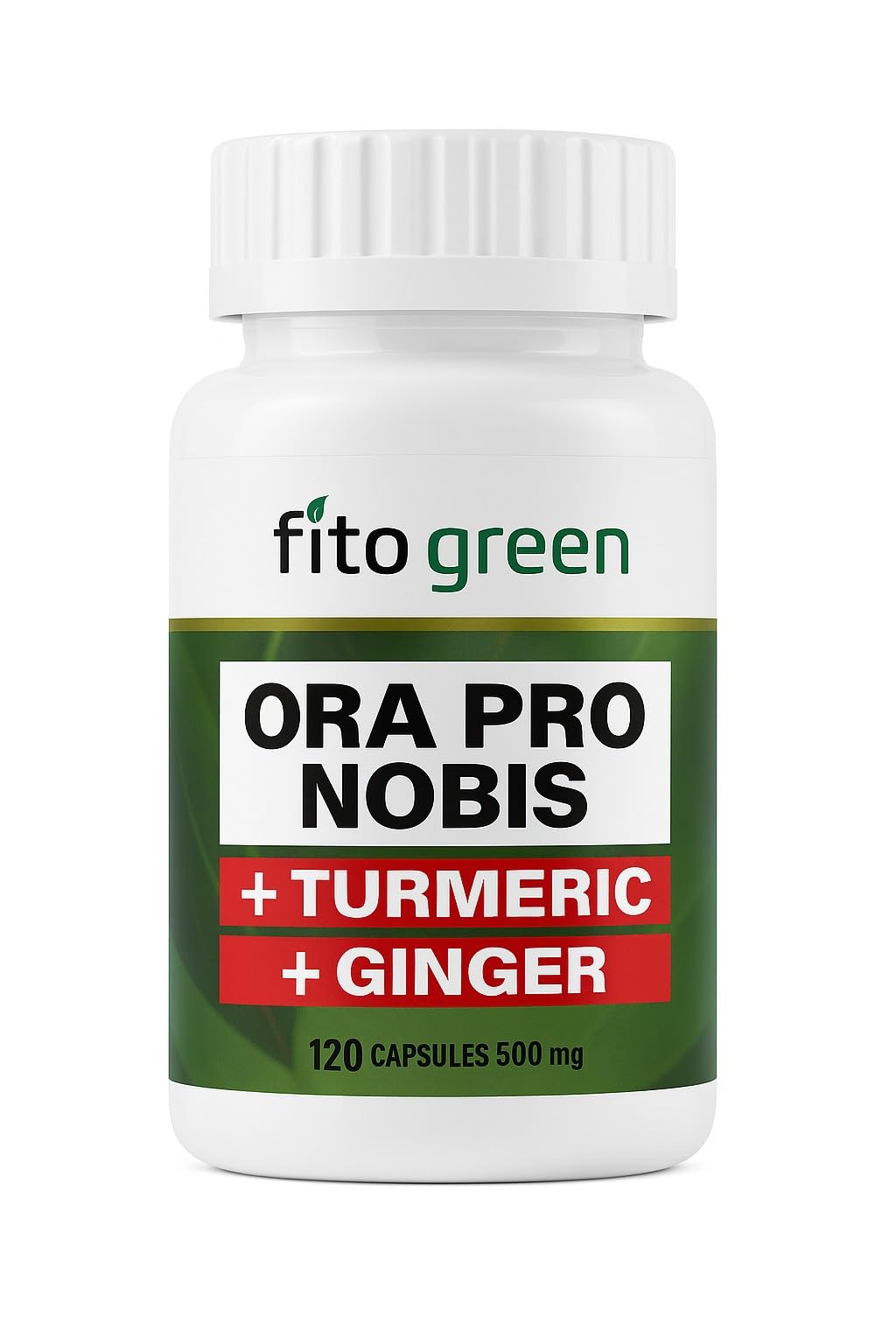 Fitogreen Ora Pro Nobis Turmeric and Ginger Supplement Capsules, 1 Count