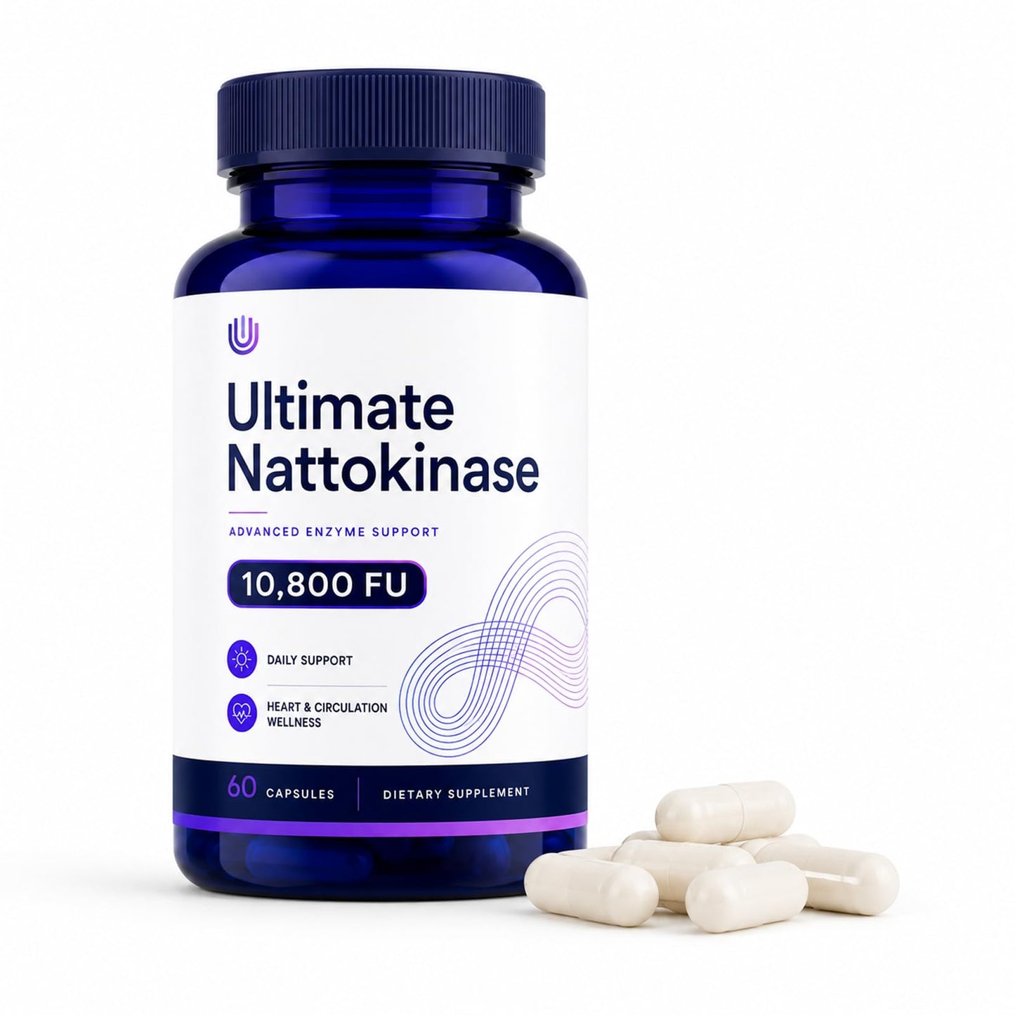 Purivio Ultimate Nattokinase Supplement Capsules, 60 Capsules